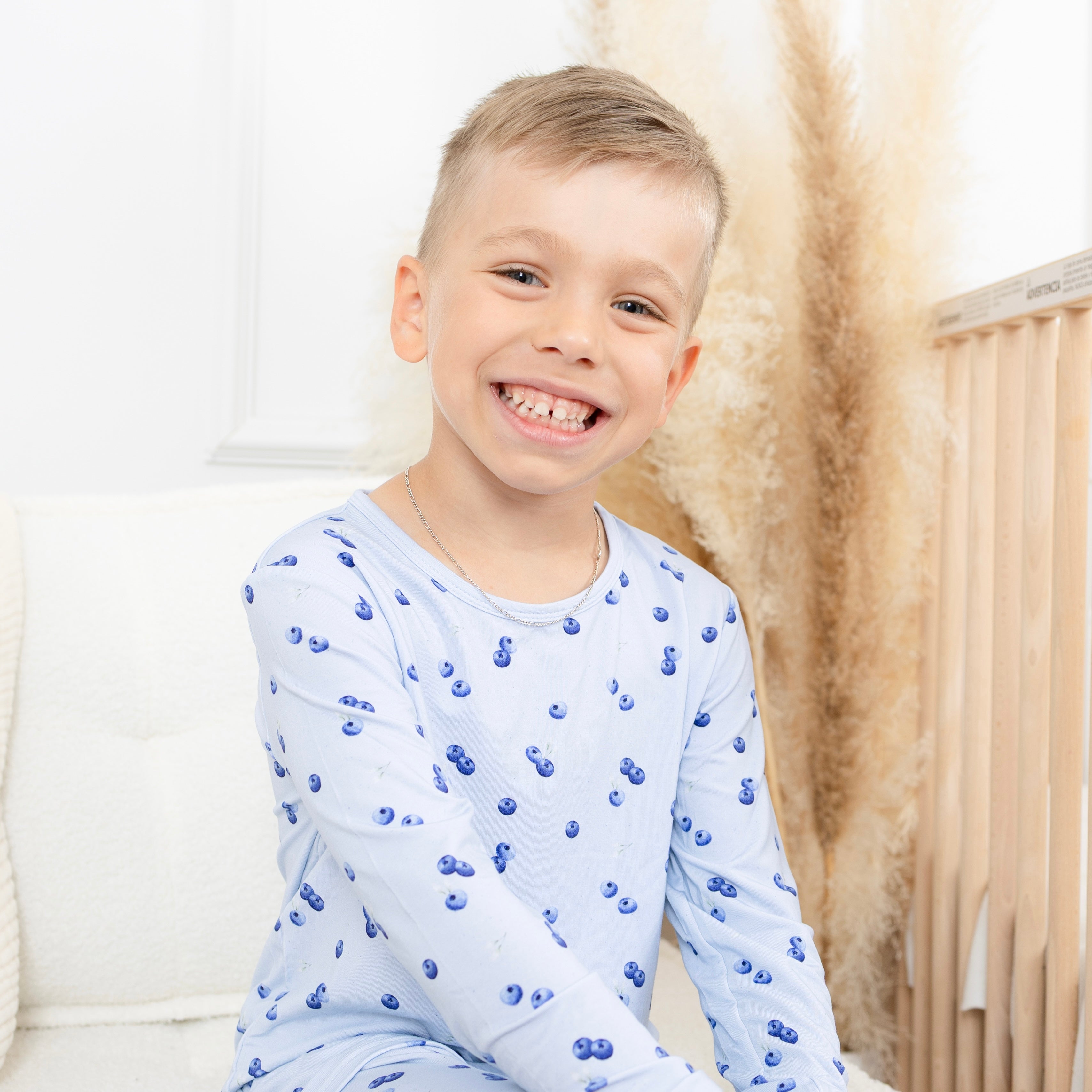 Pyjama bambou - Enfant - Bleuets