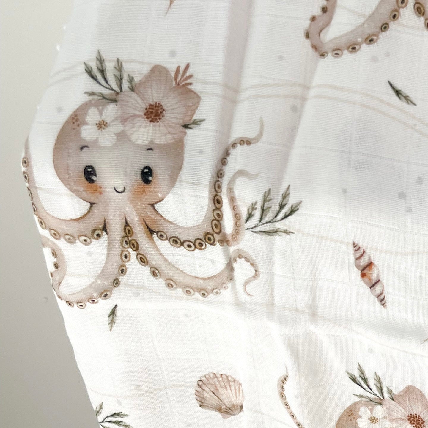 Mousseline Création Jade - bambou & coton - Pénéloppe la pieuvre