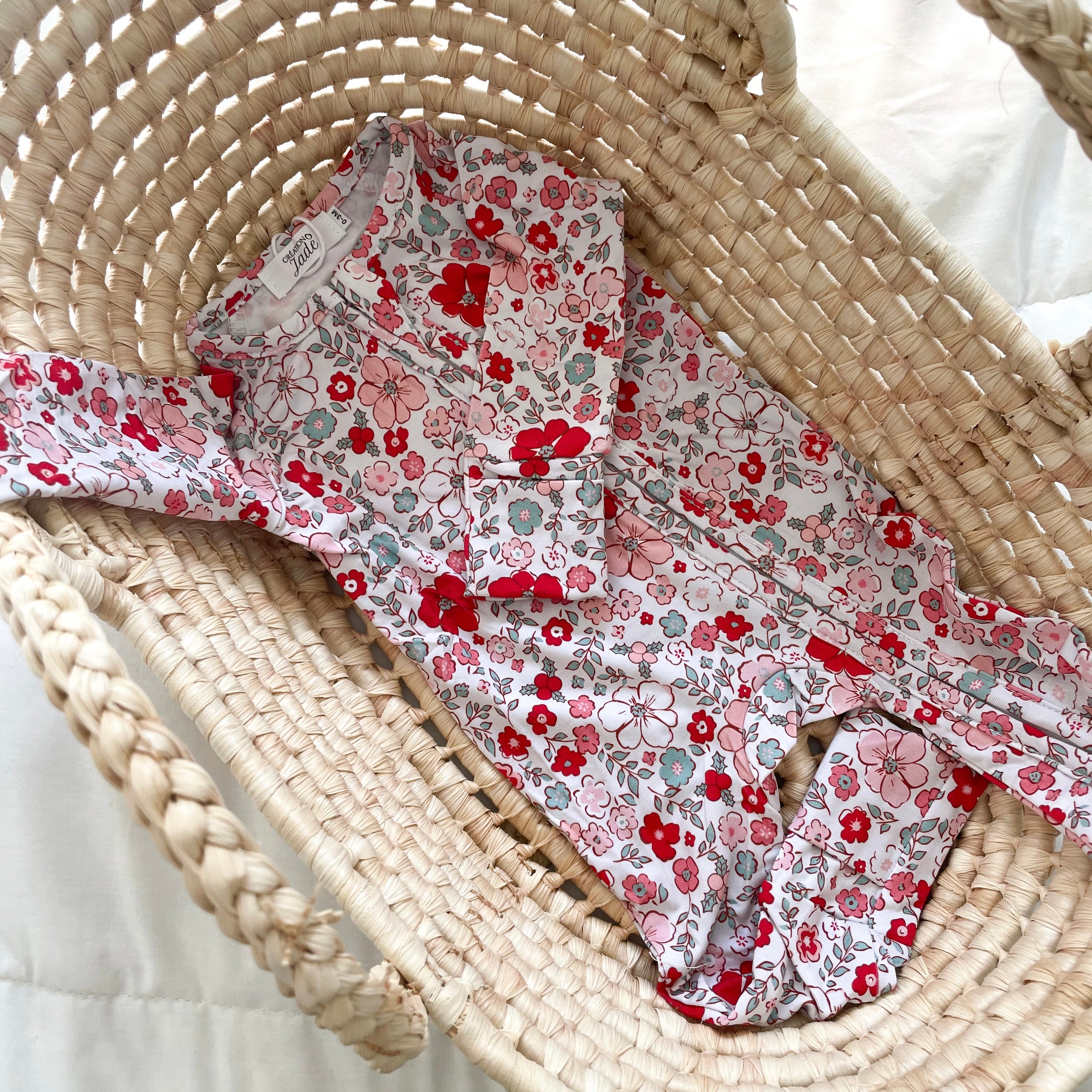 Pyjama bambou - Bébé - Noël - Fleurs - Christmas Flower