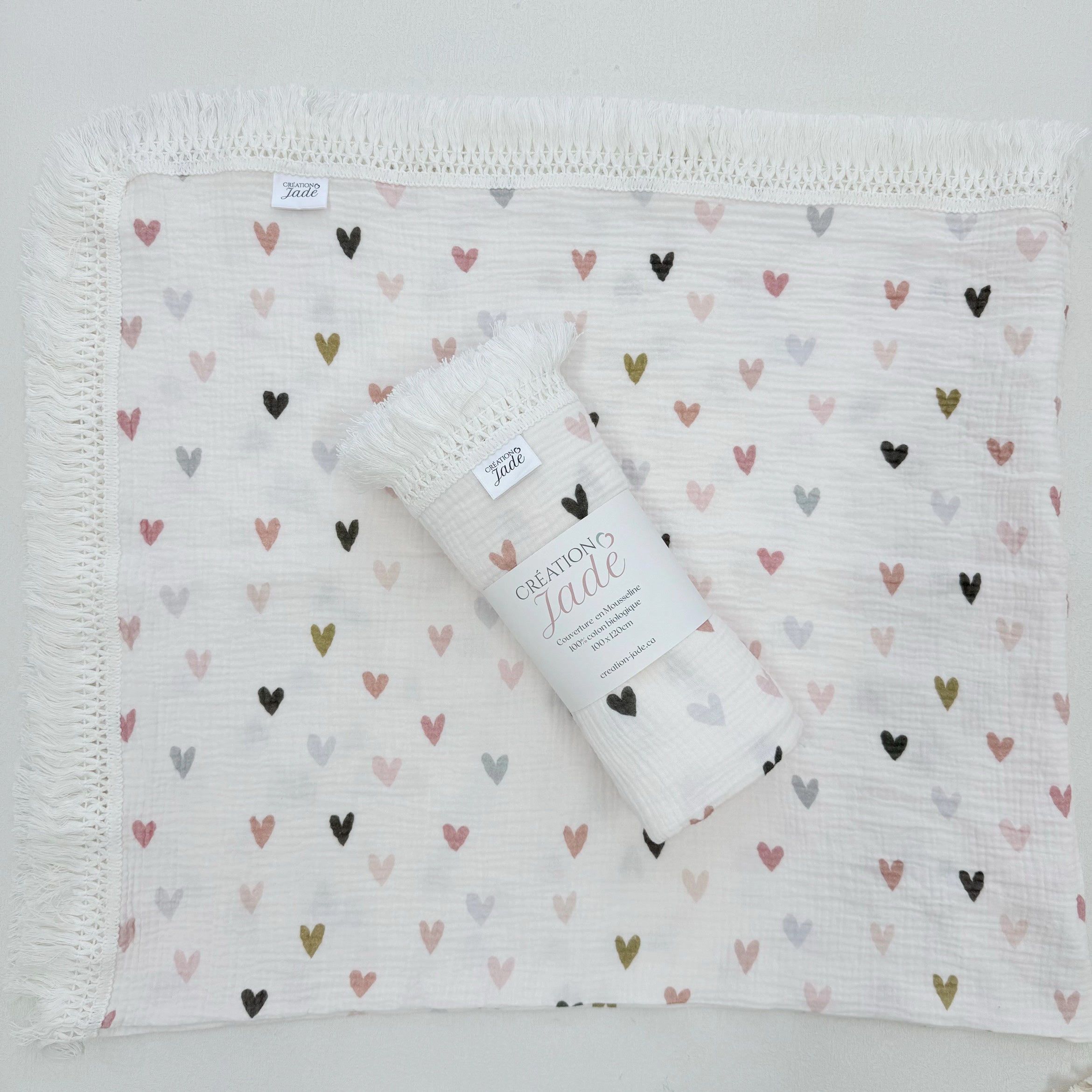 Mousseline Création Jade - Coton biologique - Amour