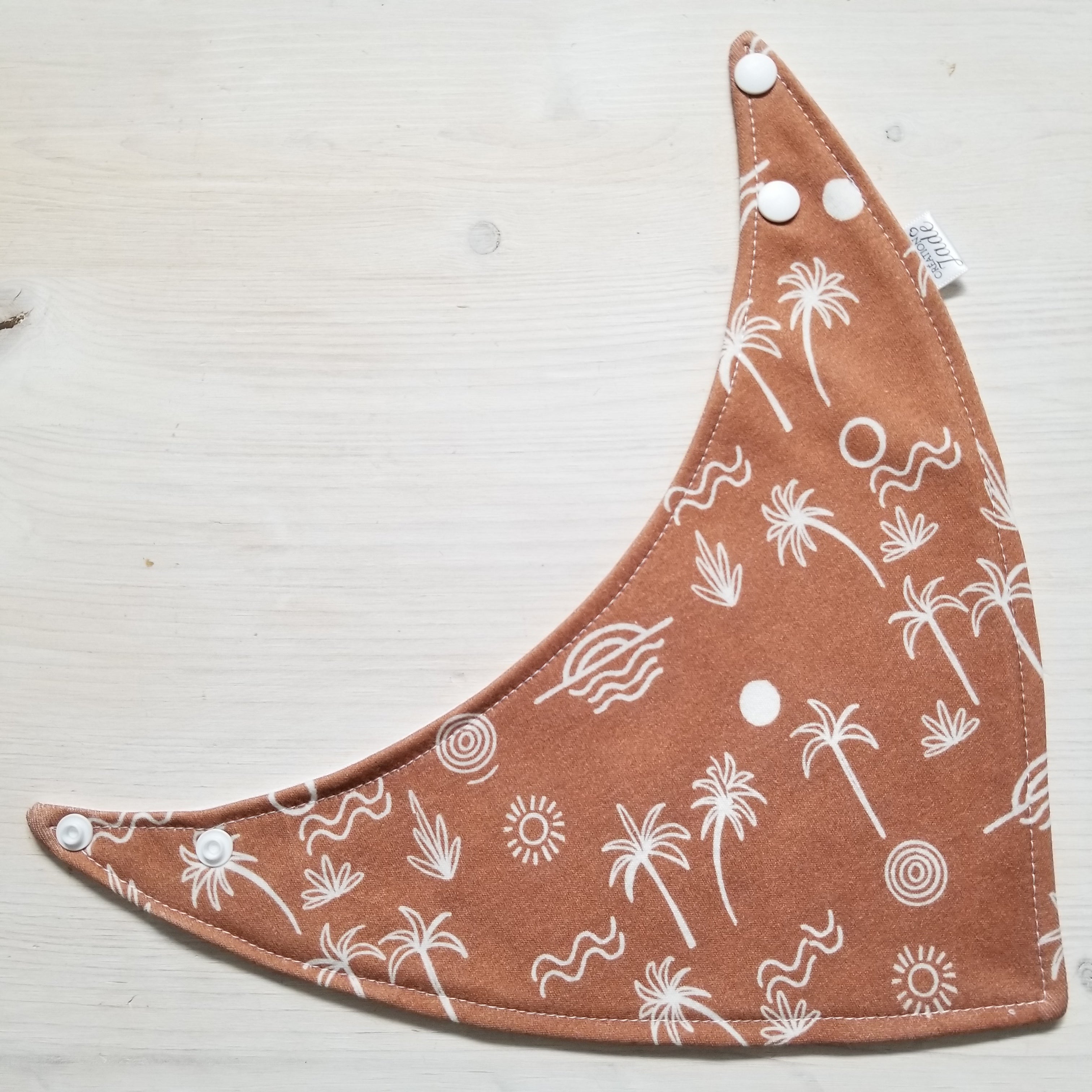 Bavoir Création Jade - Bandana - Coton biologique - Palmiers