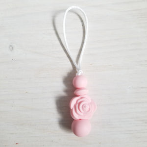 Zip à fermeture éclair - Fleur - Rose quartz