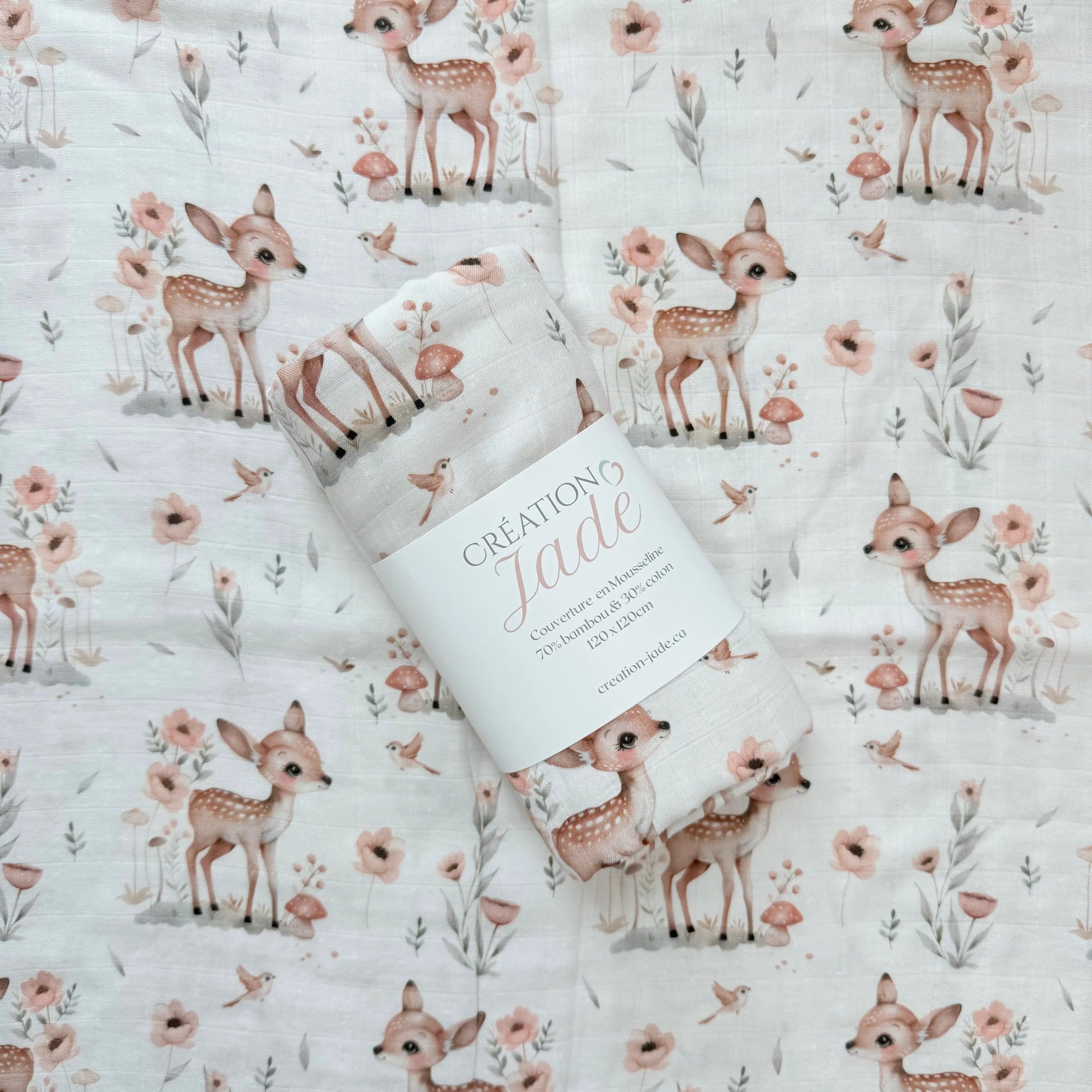 Mousseline Création Jade - bambou & coton - Bambi