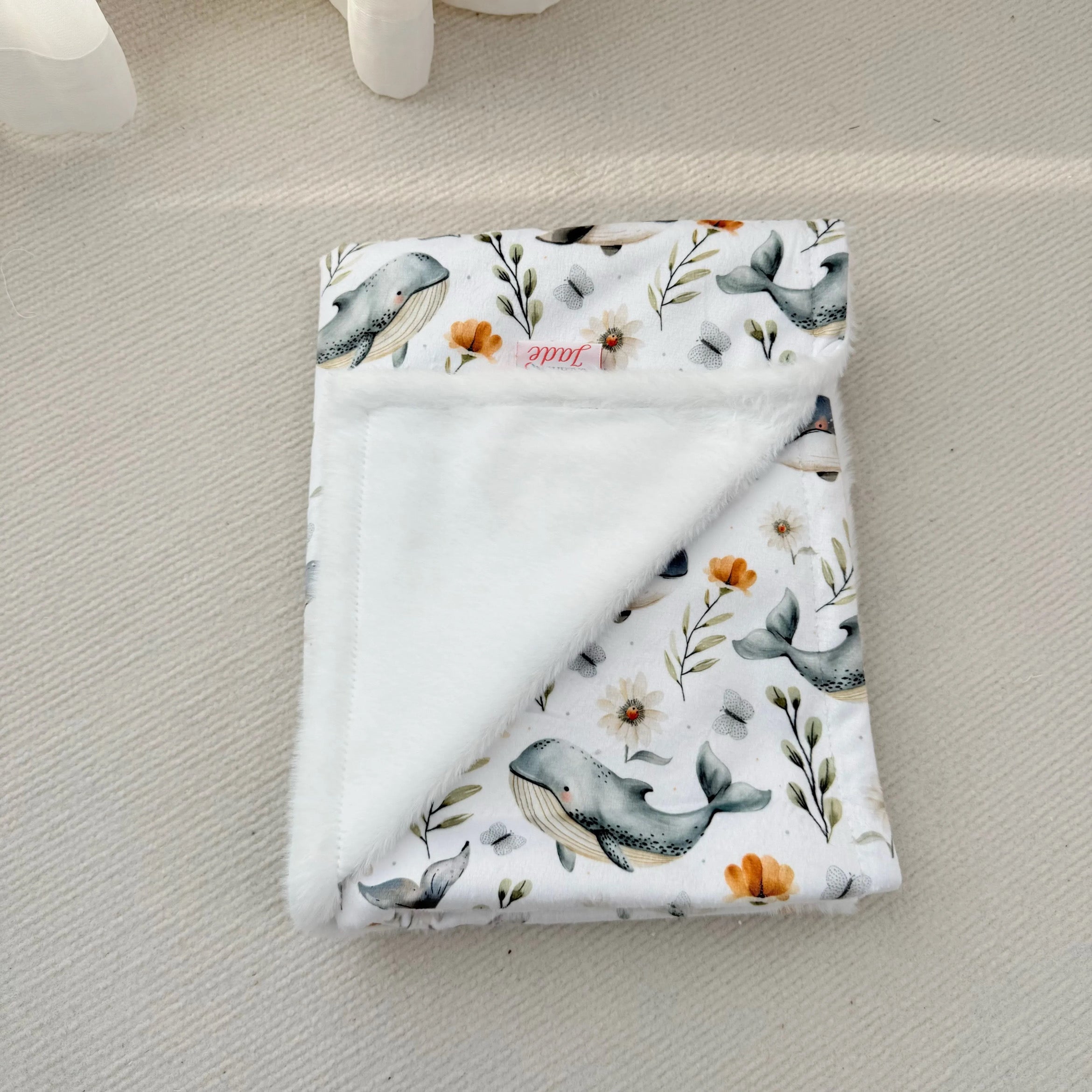 Doudou Minky & Fourrure - Baleine