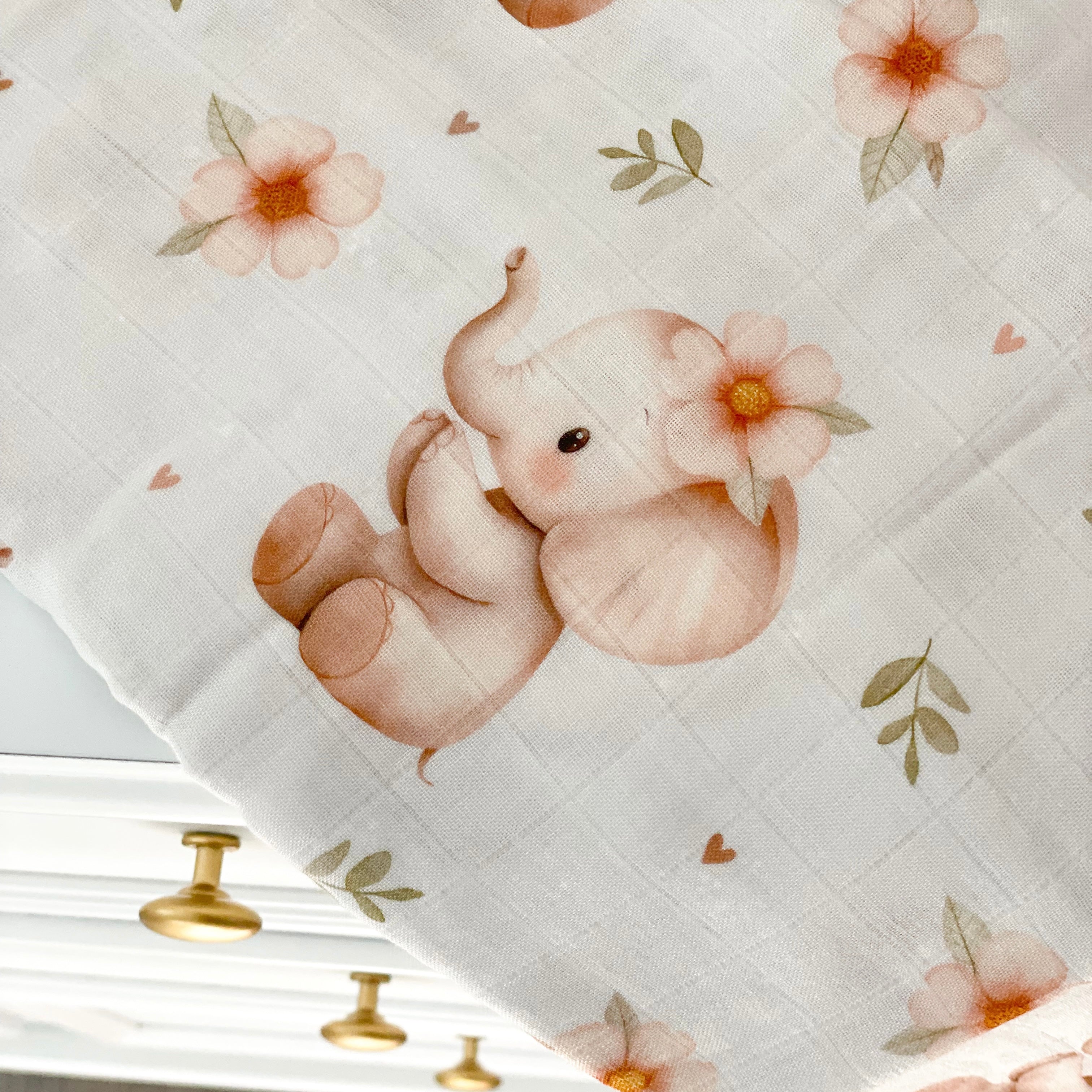 Mousseline Création Jade - bambou & coton - Emma l'éléphant