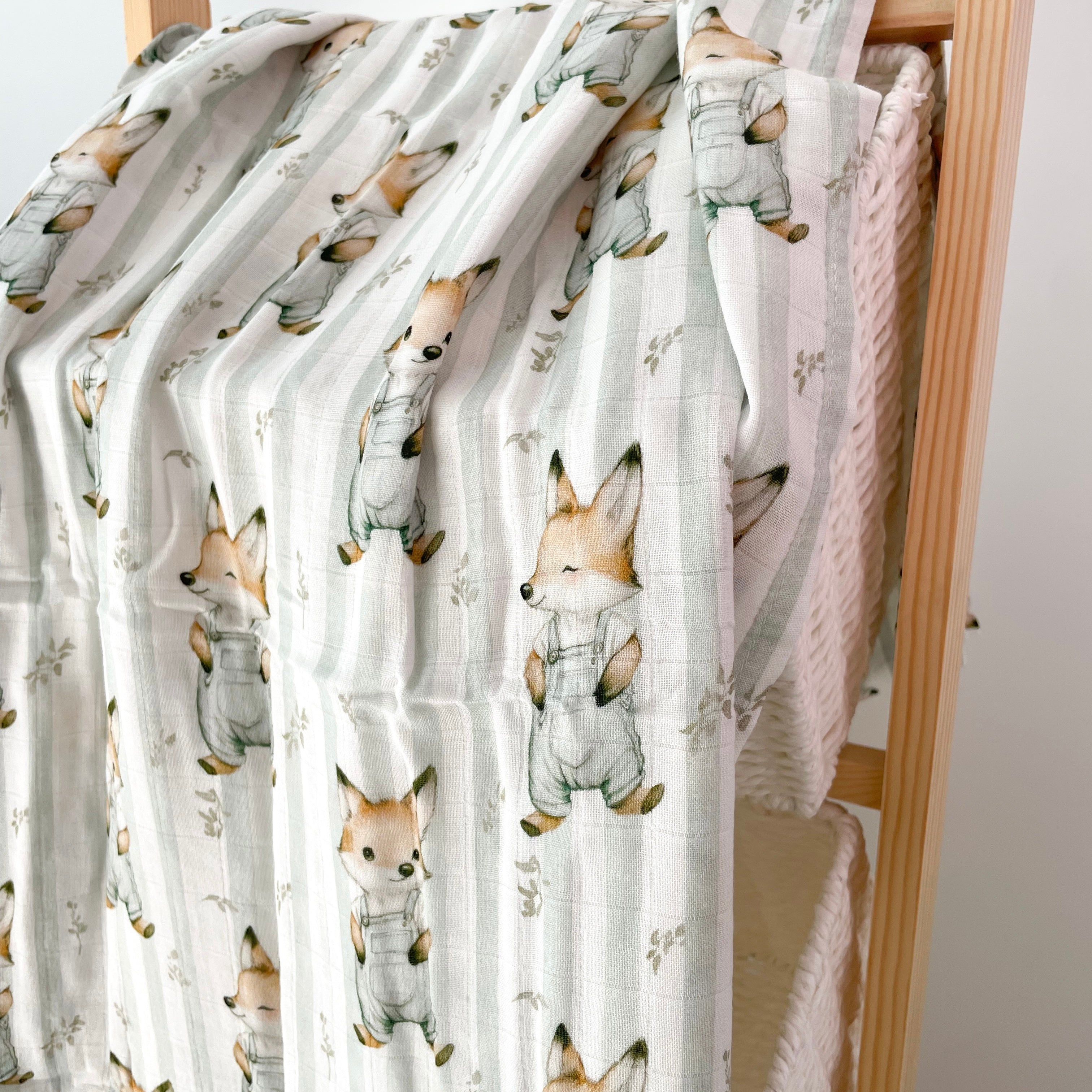 Mousseline Création Jade - bambou & coton - Renaldo le renard