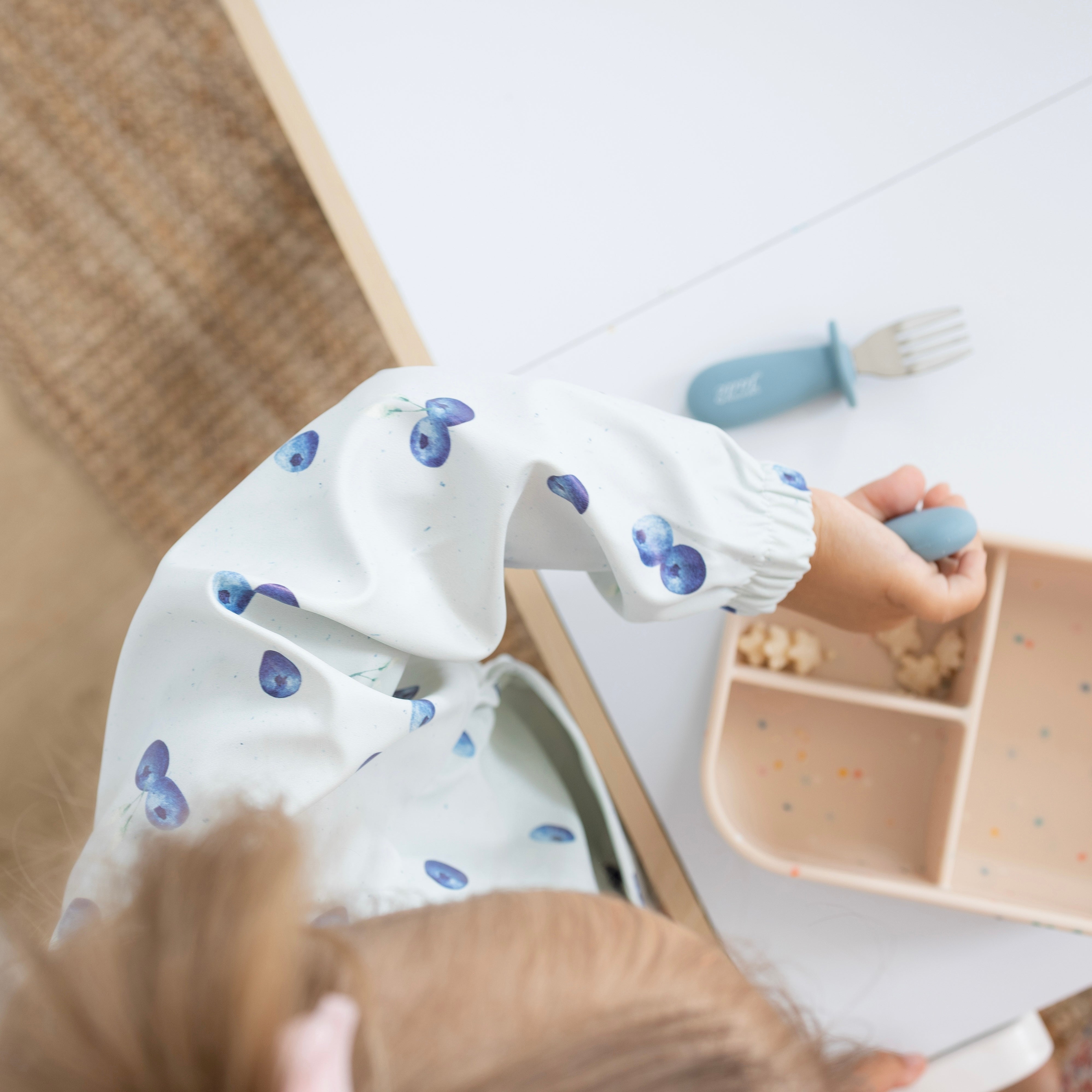 Bavettes manches longues - Poche haute  - Bleuets