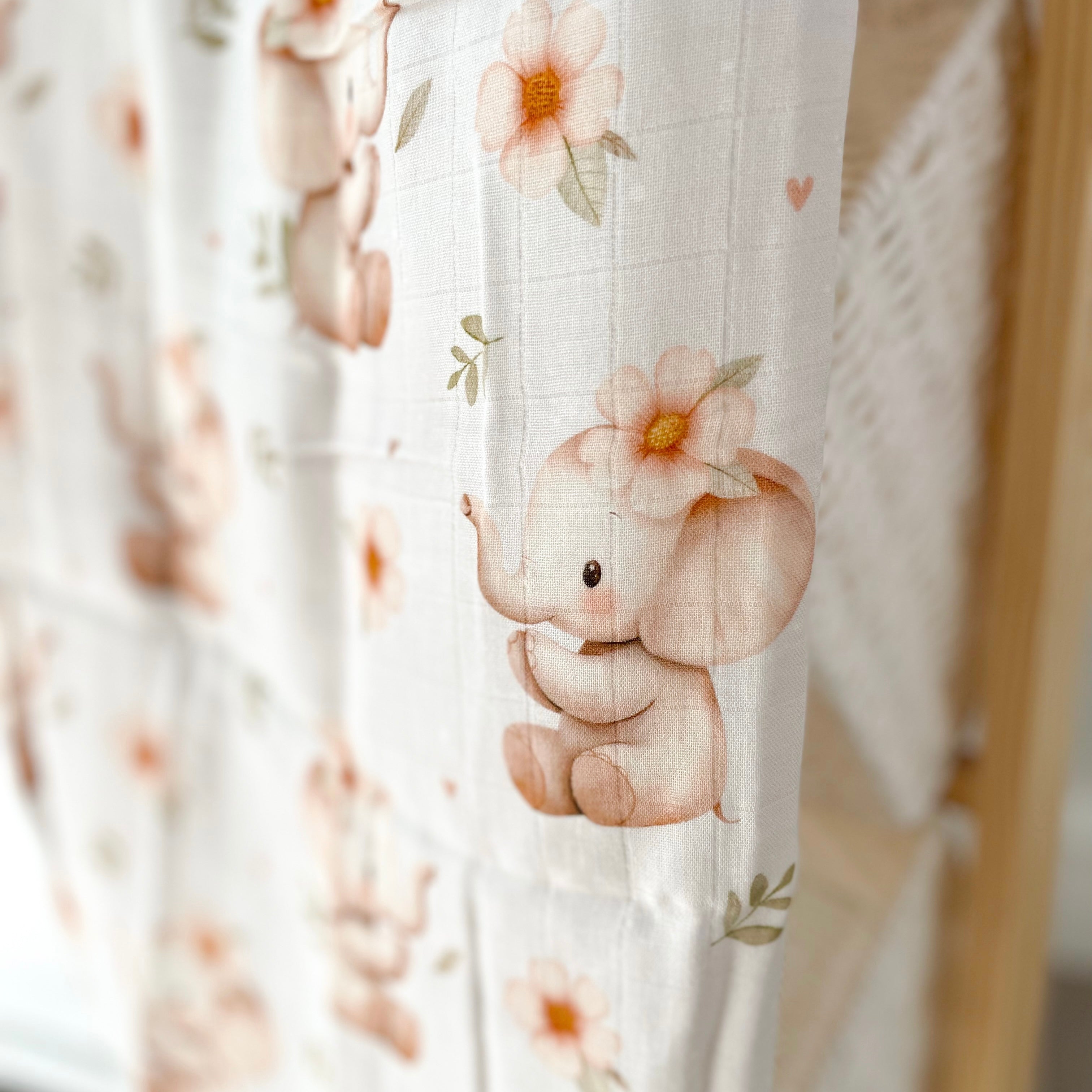 Mousseline Création Jade - bambou & coton - Emma l'éléphant
