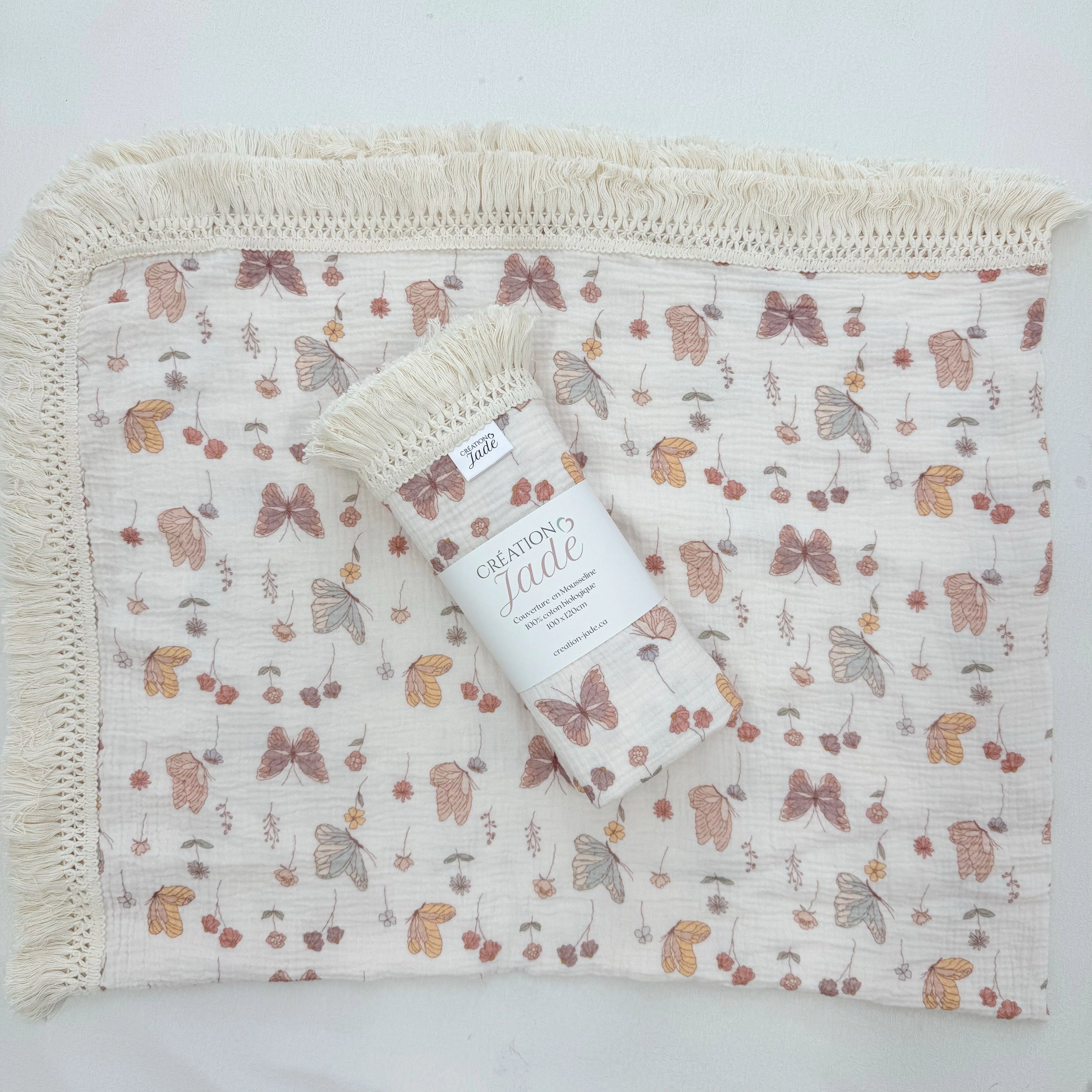 Mousseline Création Jade - Coton biologique - Boho Butterfly