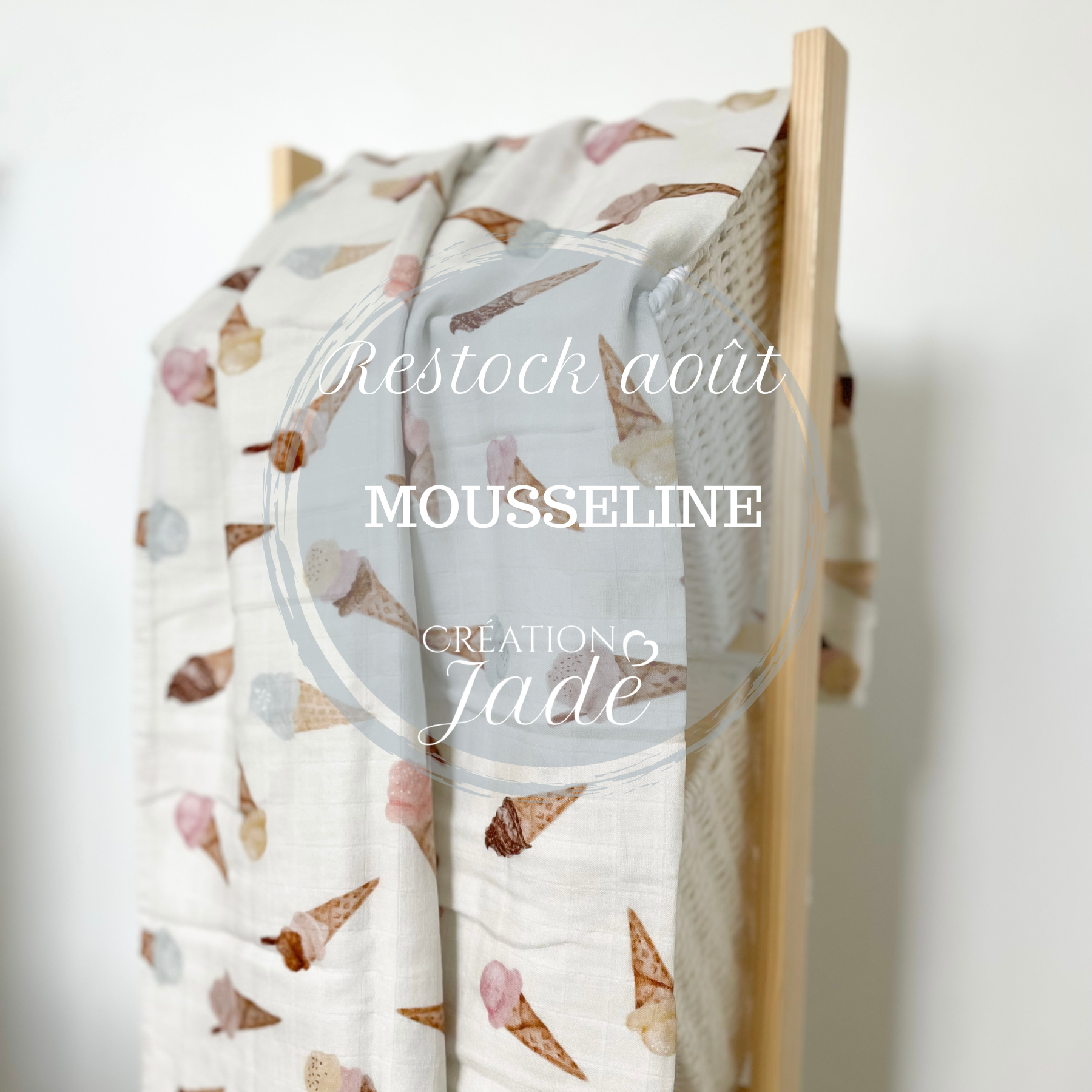 Mousseline Création Jade - bambou & coton - Cornet