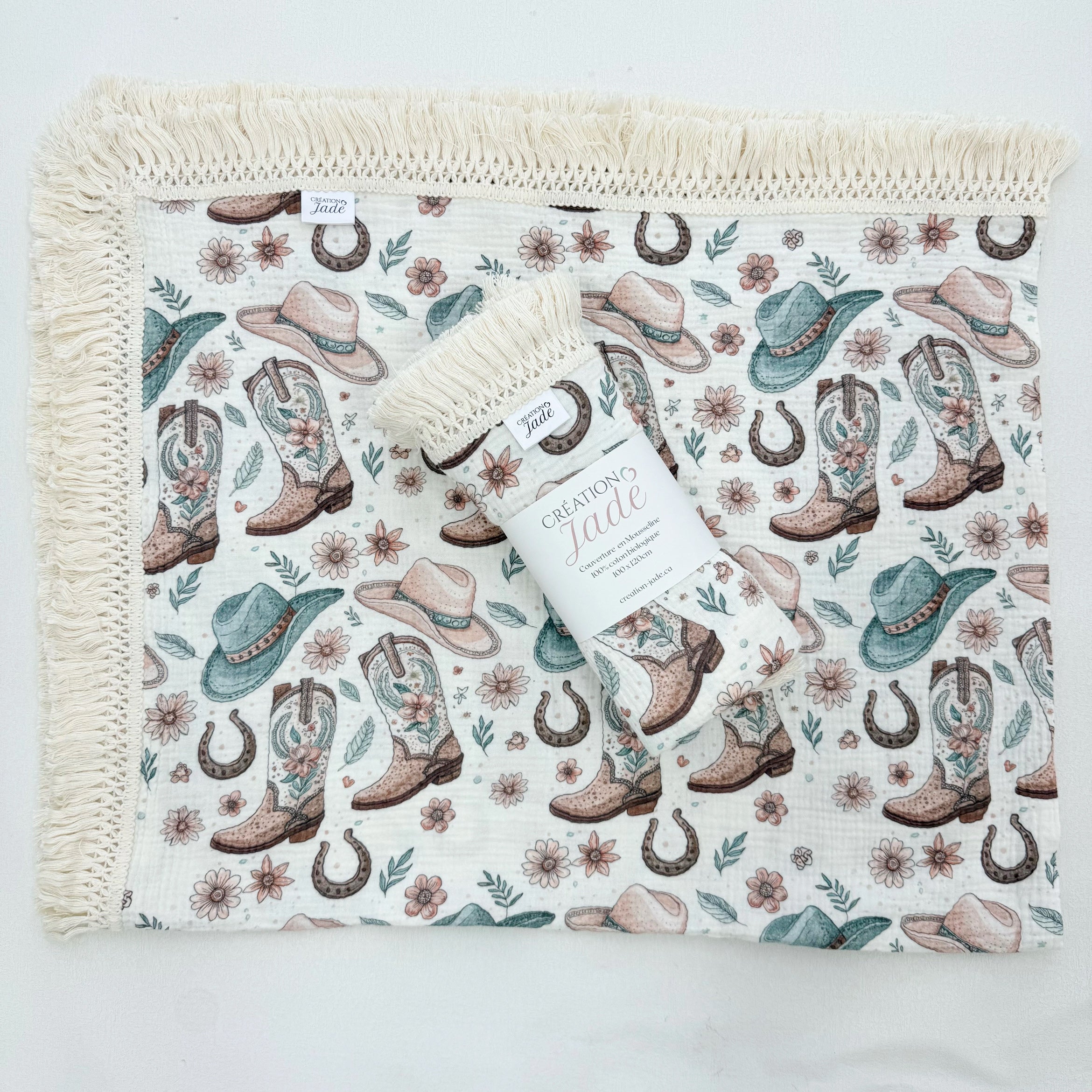 Mousseline Création Jade - Coton biologique - Cow-girl