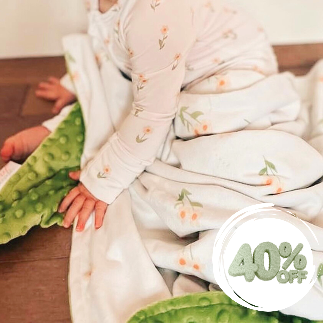 Doudou Minky & Minky Dot - Fleurs - Margot ( SOLDE !)