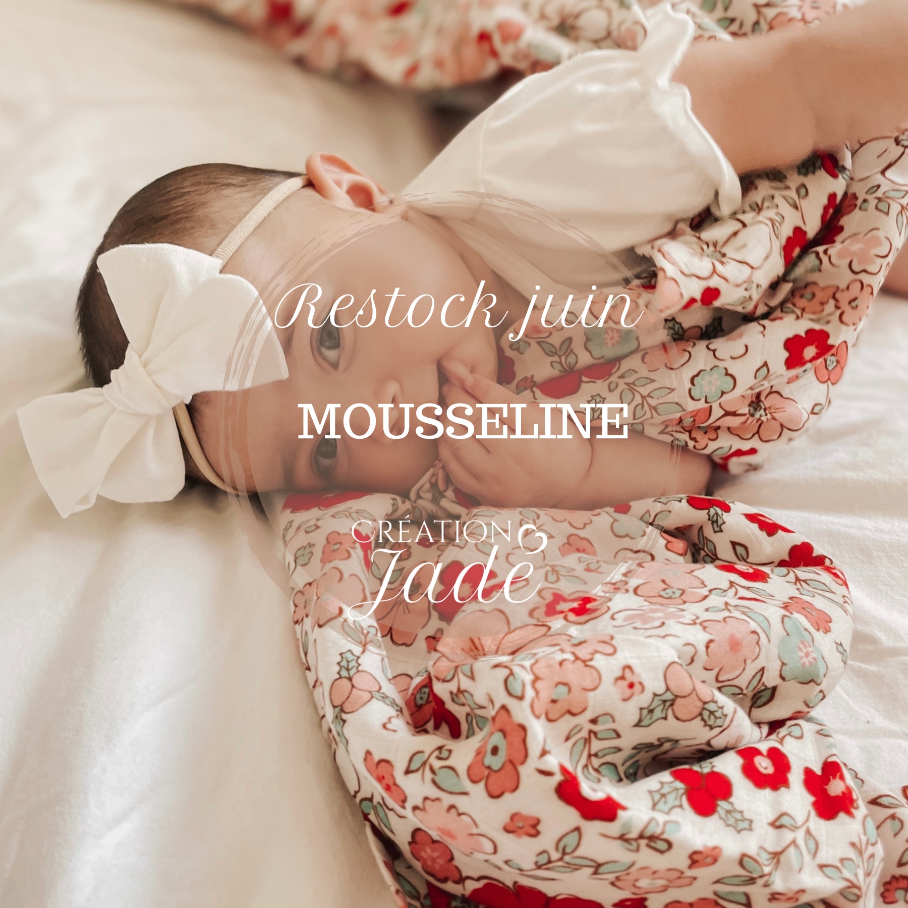 PRÉCOMMANDE JUIN - Mousseline Création Jade - bambou & coton - Noël - Christmas floral