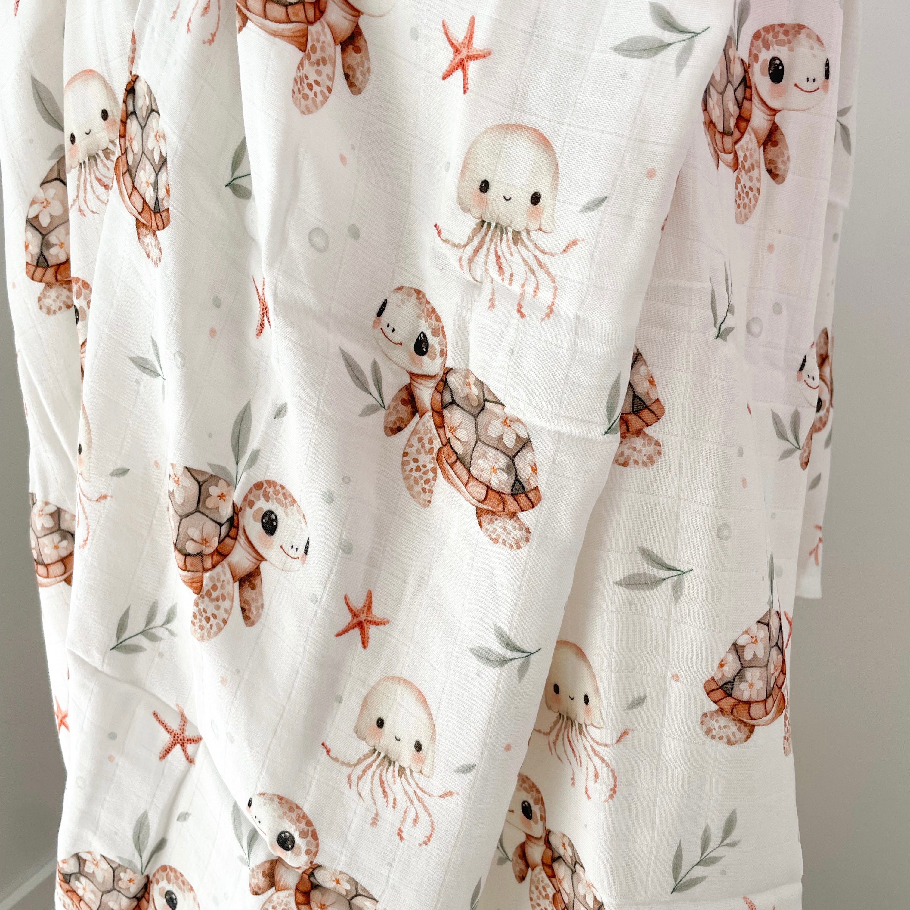 Mousseline Création Jade - bambou & coton - Tatiana la tortue