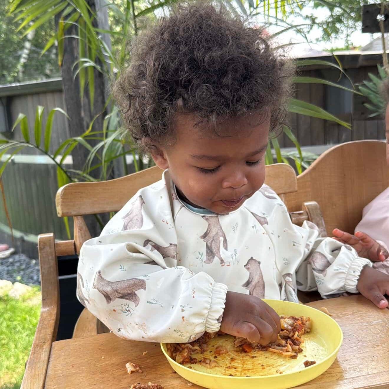 Bavettes manches longues - Poche haute  - Ours et petite oie