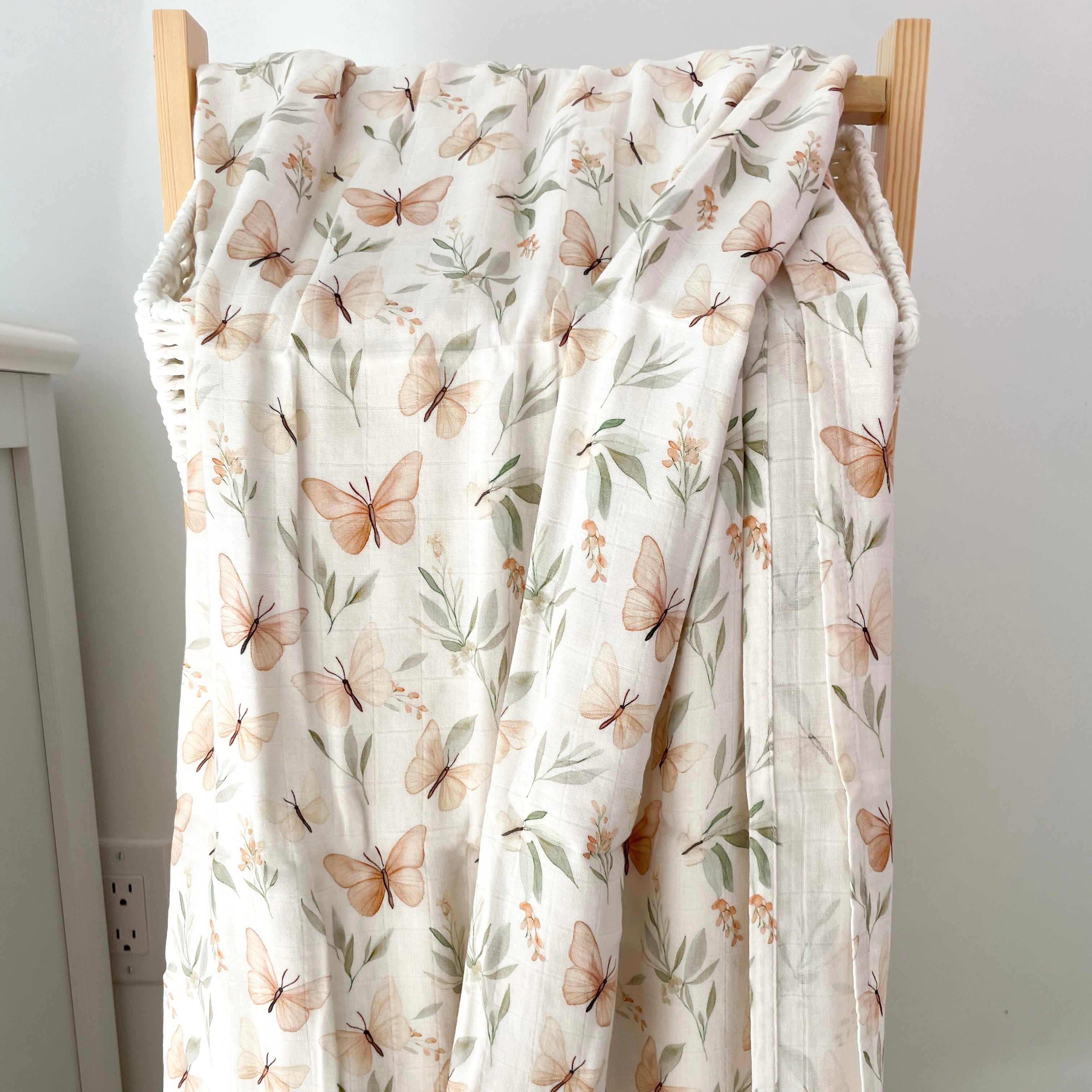 Mousseline Création Jade - bambou & coton - Papillons