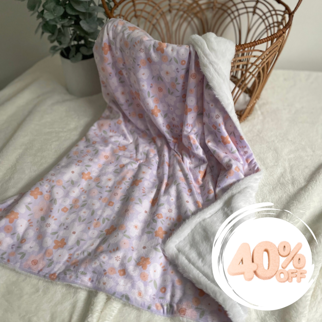 Doudou Minky & Fourrure - Délicatesse Florale ( SOLDE ! )