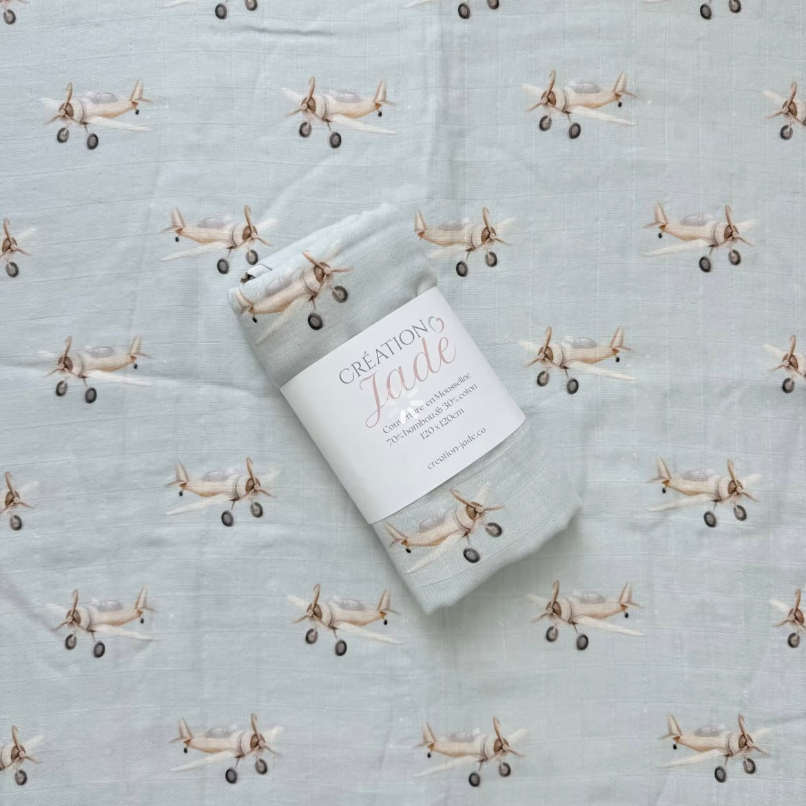 Mousseline Création Jade - bambou & coton - Aviateur