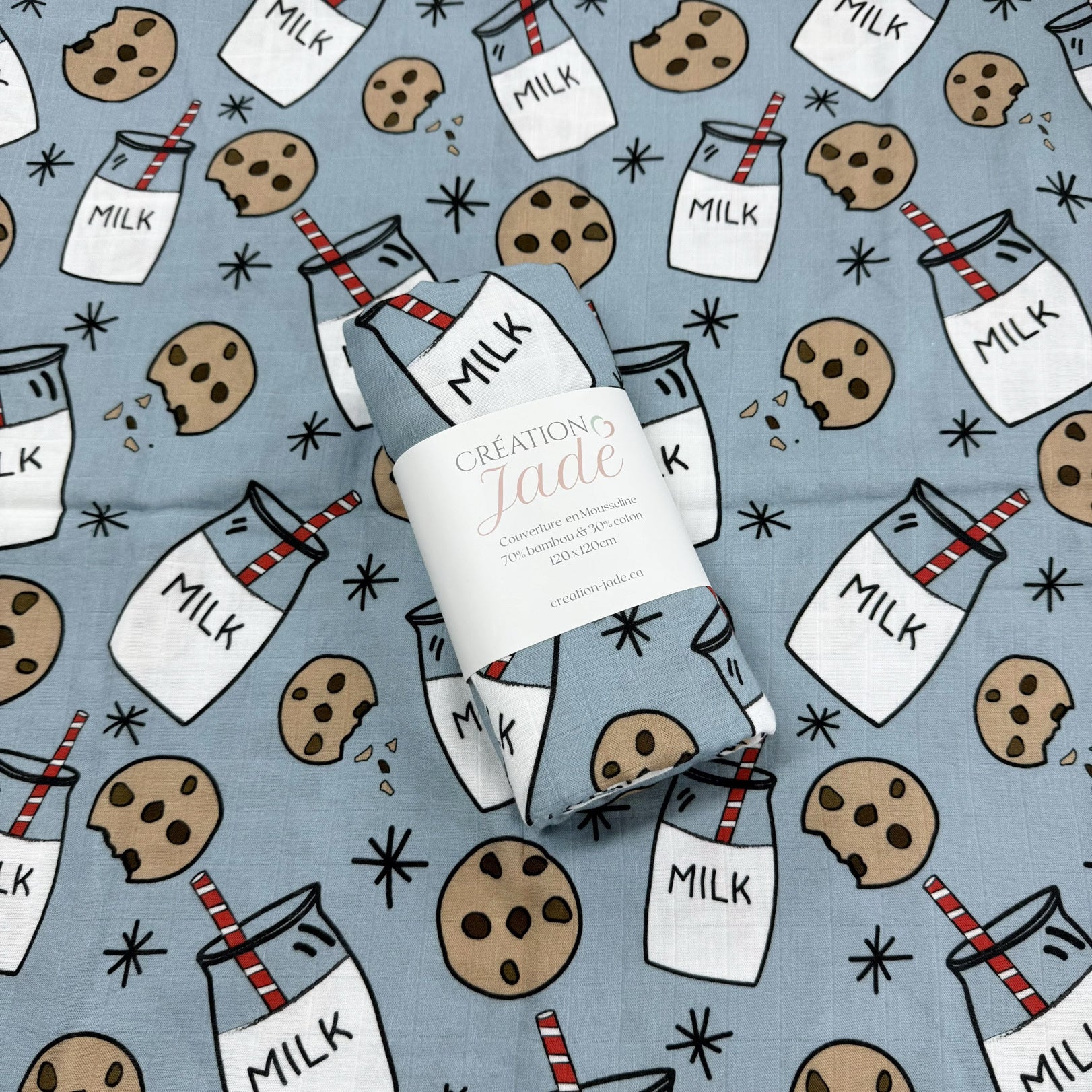 Mousseline Création Jade - bambou & coton - Noël - Biscuit et lait