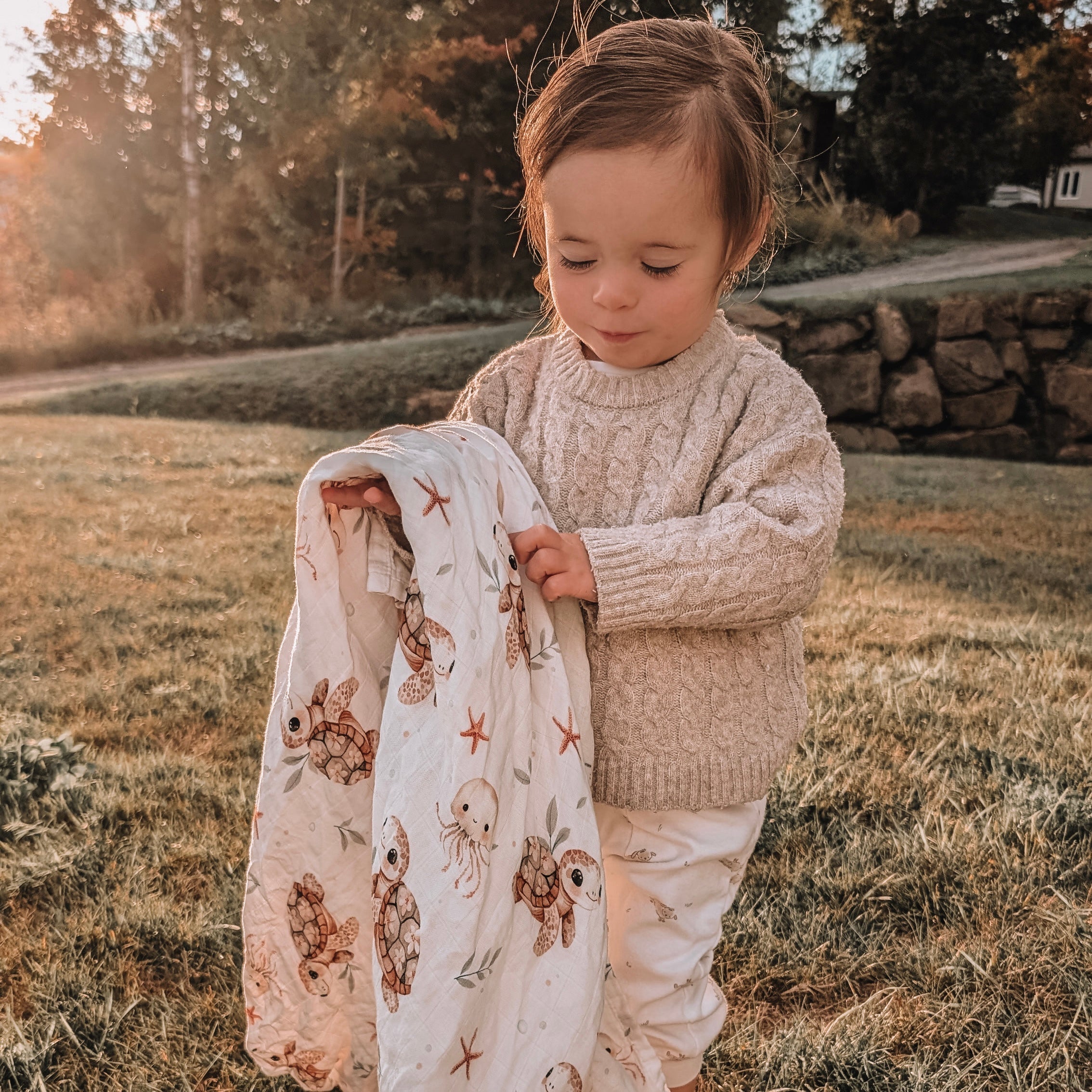 Mousseline Création Jade - bambou & coton - Tatiana la tortue