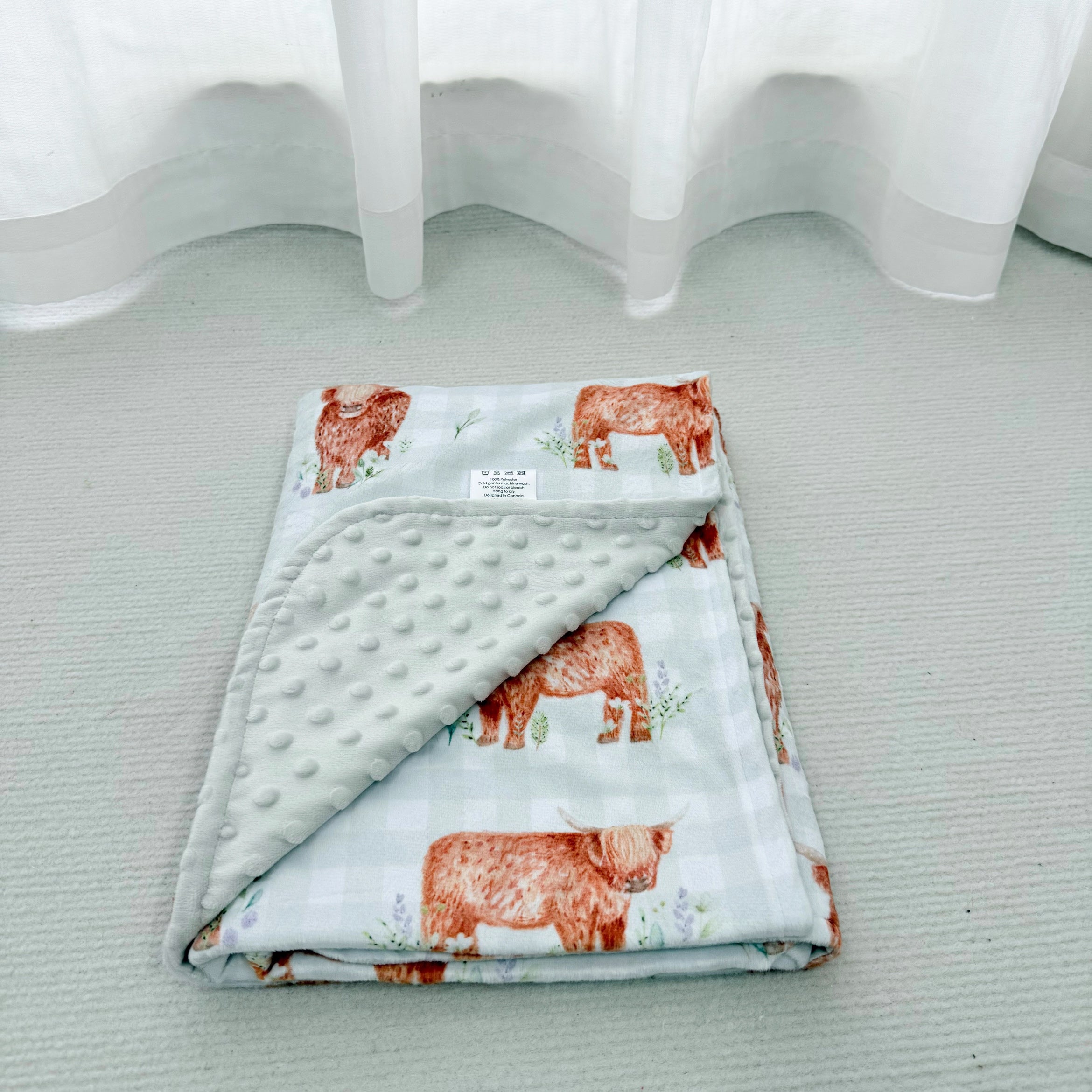 Doudou Minky & Minky dot - Vache Highland - Edouard