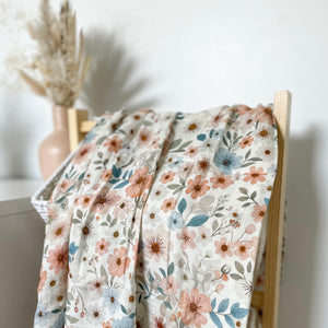 Mousseline Création Jade - bambou & coton - Fleurs - Esmée