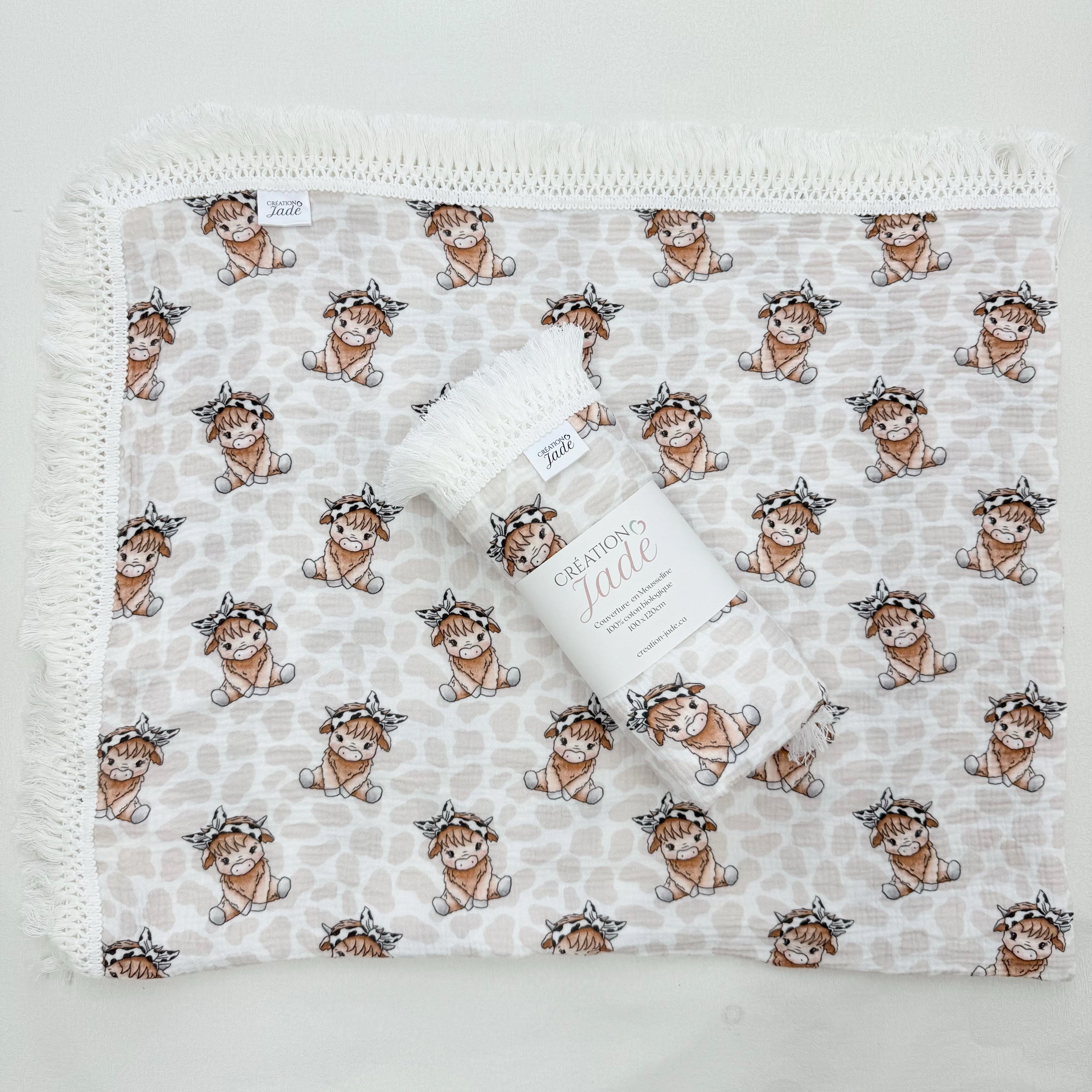 Mousseline Création Jade - Coton biologique - Vache coquette