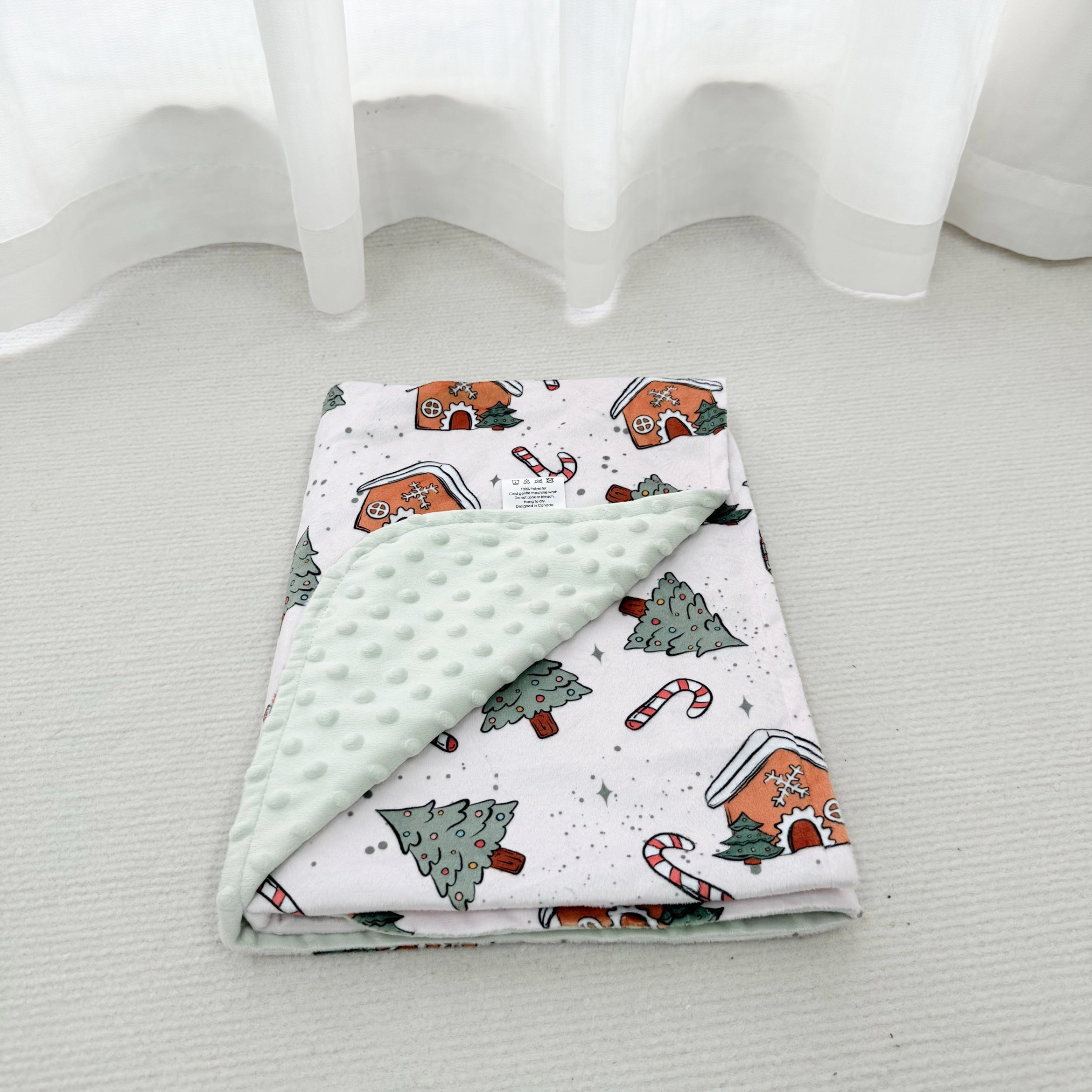 Doudou Minky & Minky dot - Noël - Maisonnette pain d'épice