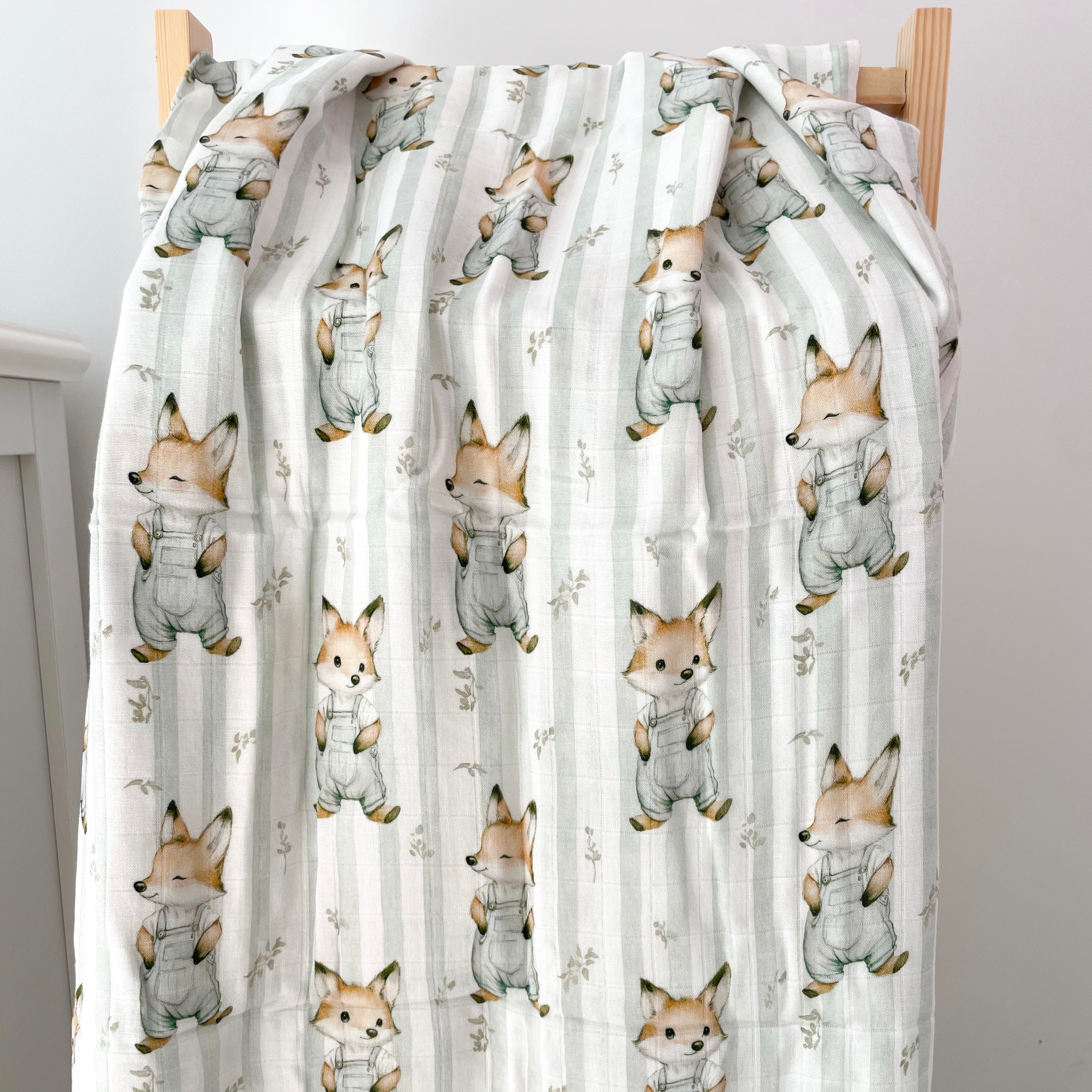 Mousseline Création Jade - bambou & coton - Renaldo le renard