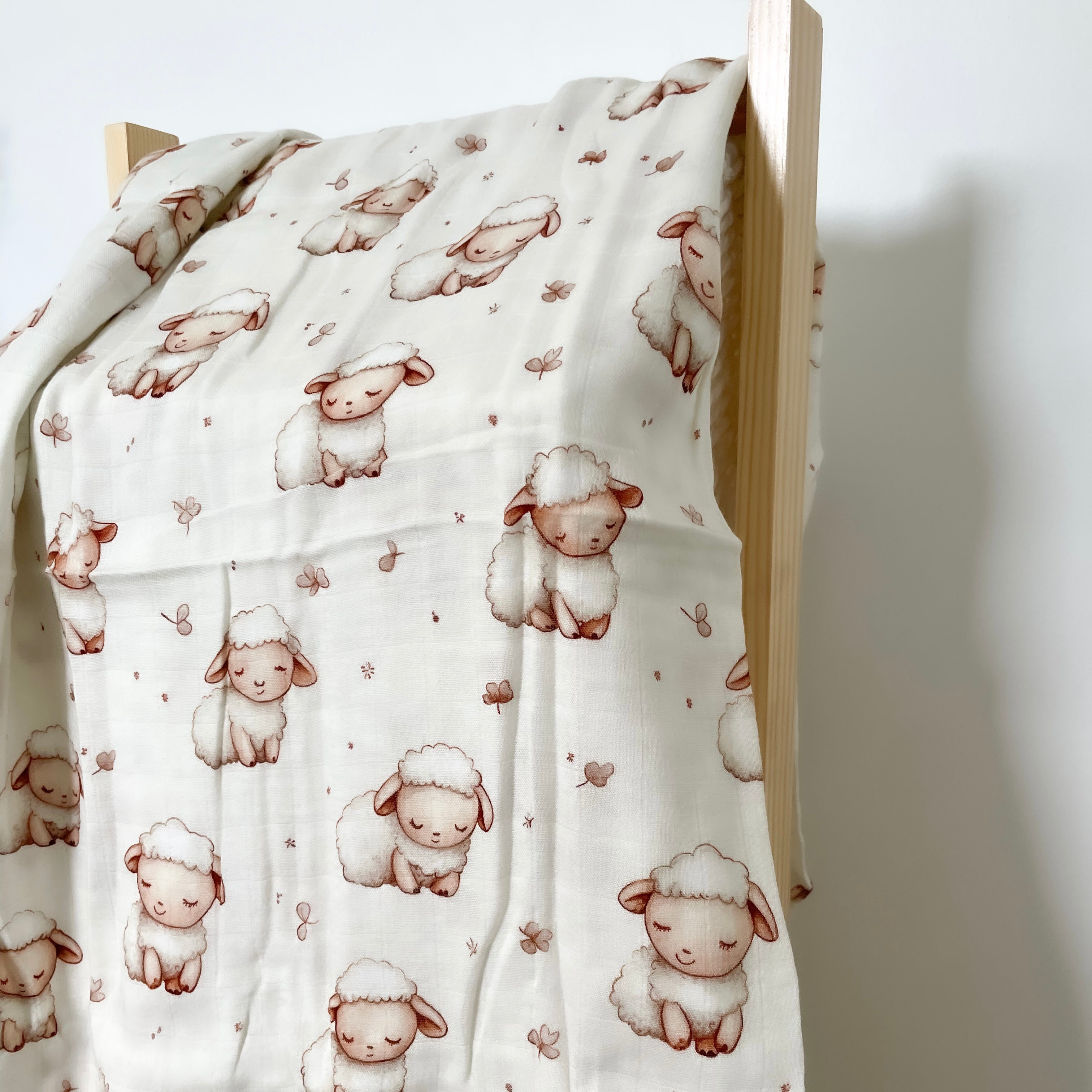 Mousseline Création Jade - bambou & coton - Moutons