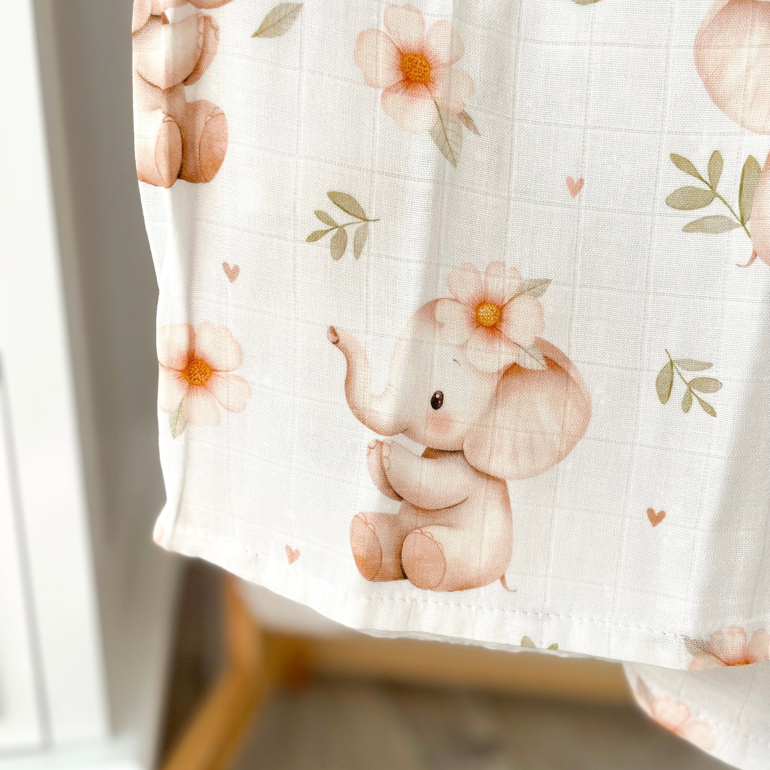 Mousseline Création Jade - bambou & coton - Emma l'éléphant