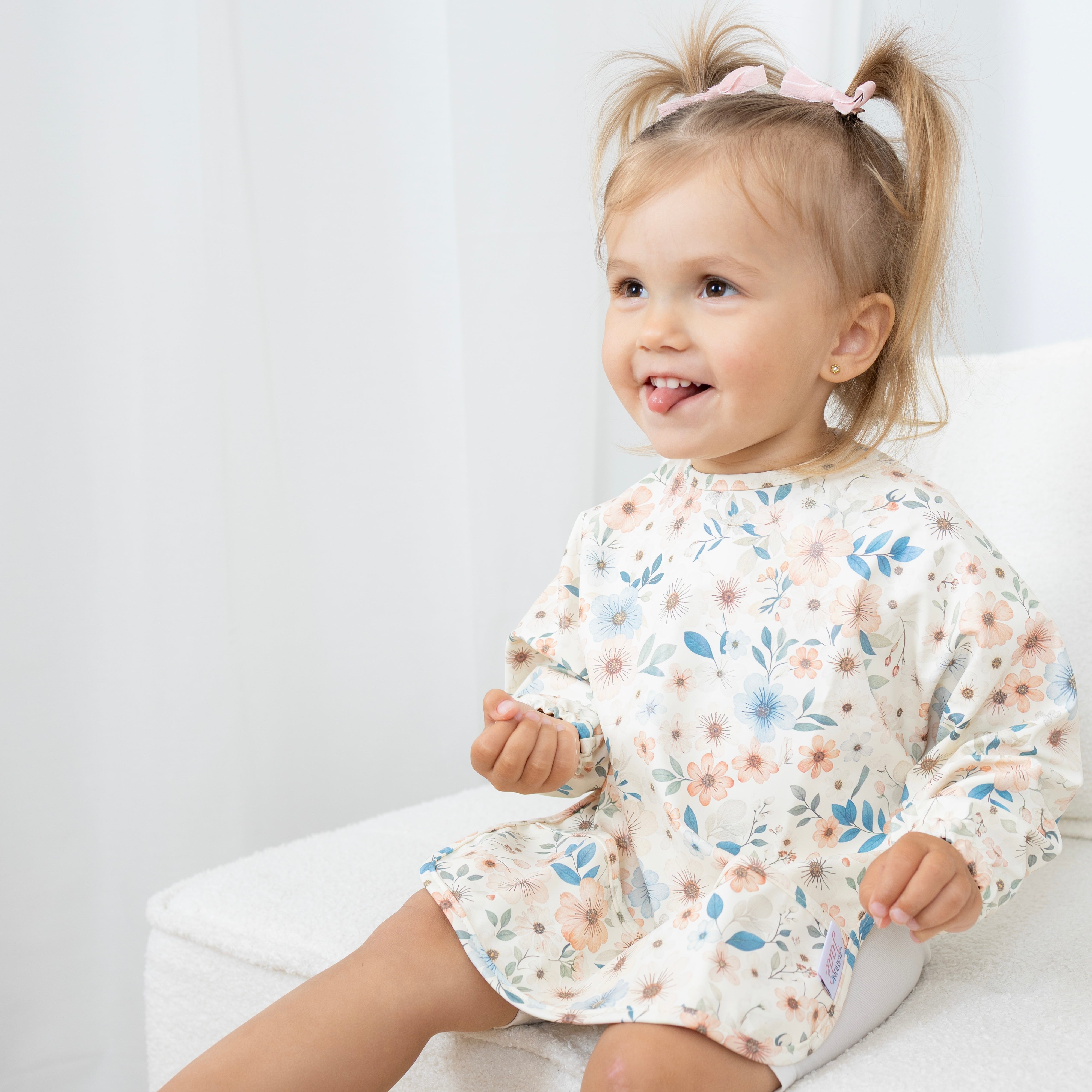 SOLDE - Bavettes manches longues à poche basse  - Fleurs - Esmée