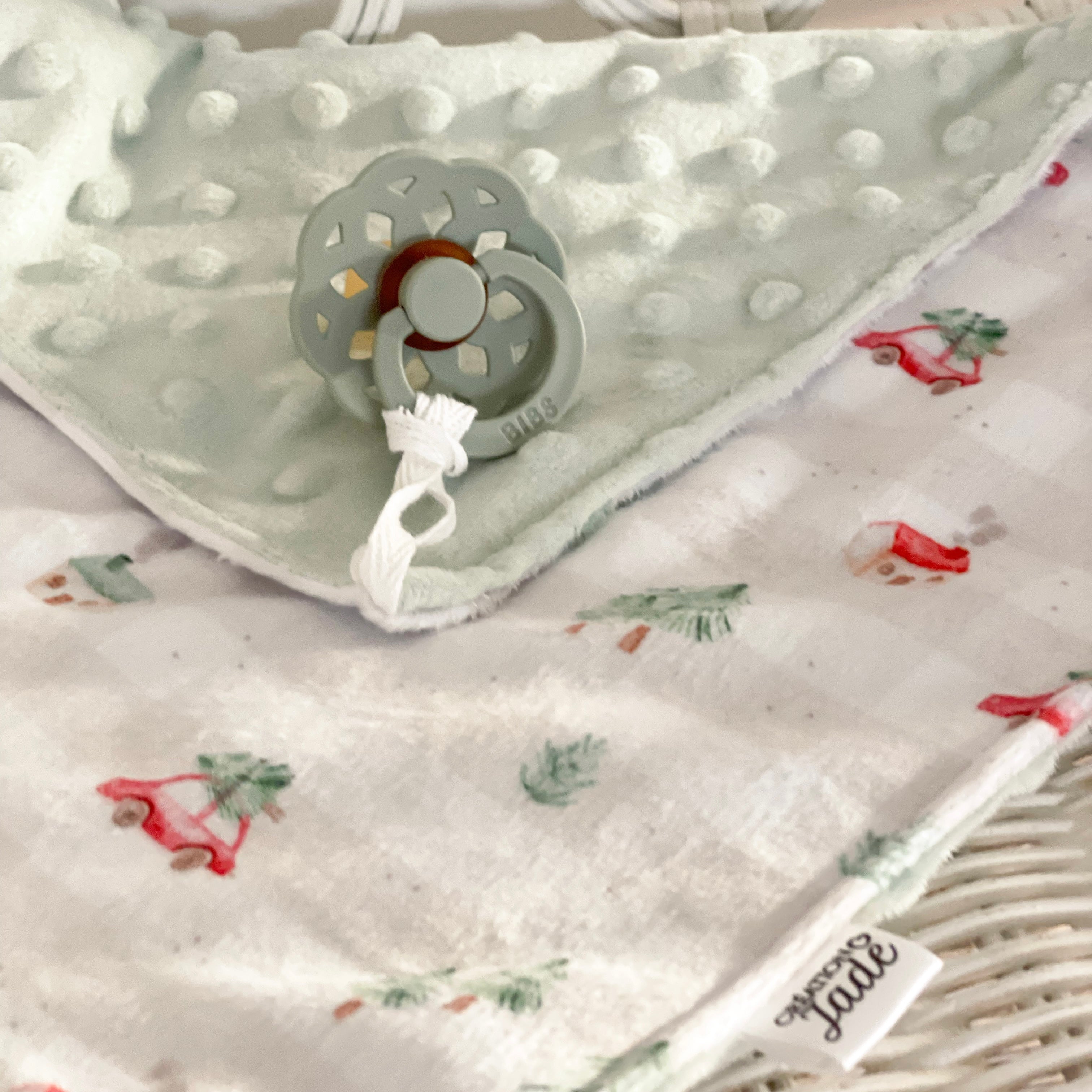 Mini doudou minky réconfort - Noël - Cueillette de Sapin
