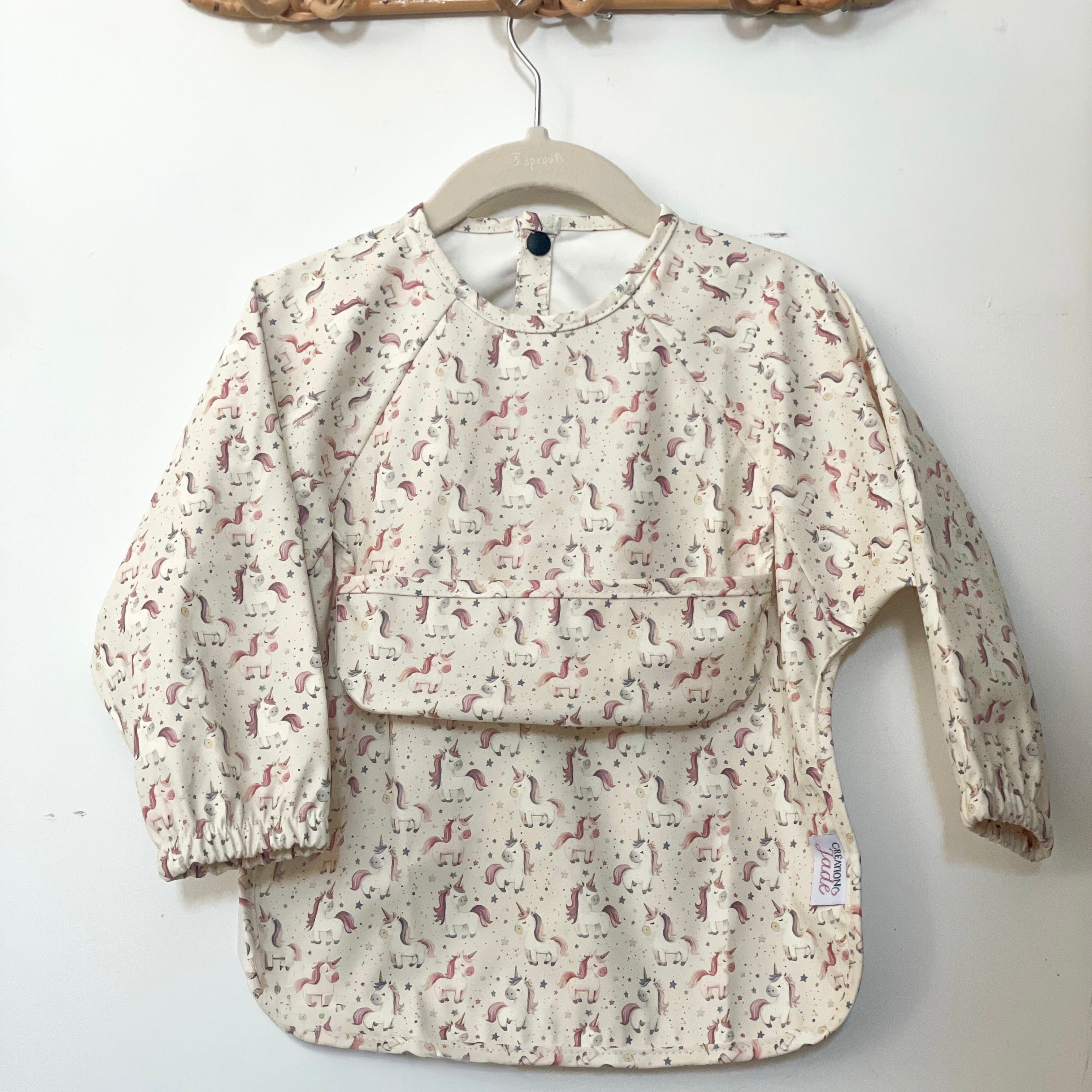 Bavettes manches longues - Poche haute  - Lily la licorne