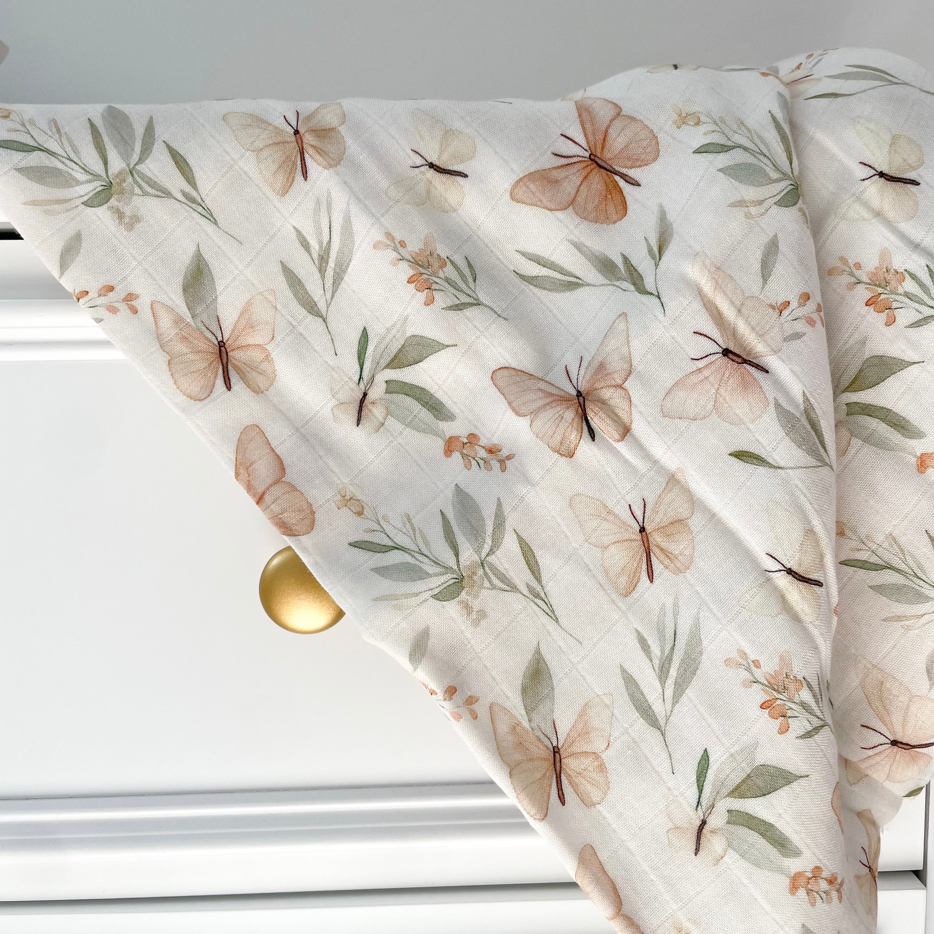 Mousseline Création Jade - bambou & coton - Papillons