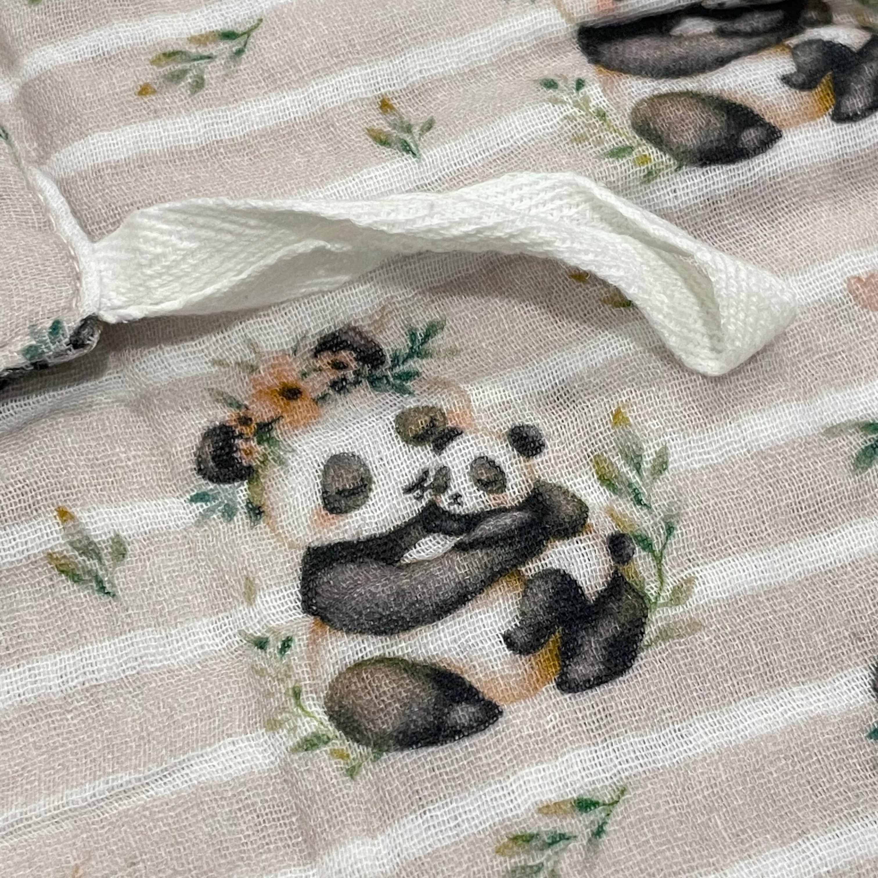 Mini mousseline réconfort - Coton biologique - Maman et bébé Panda