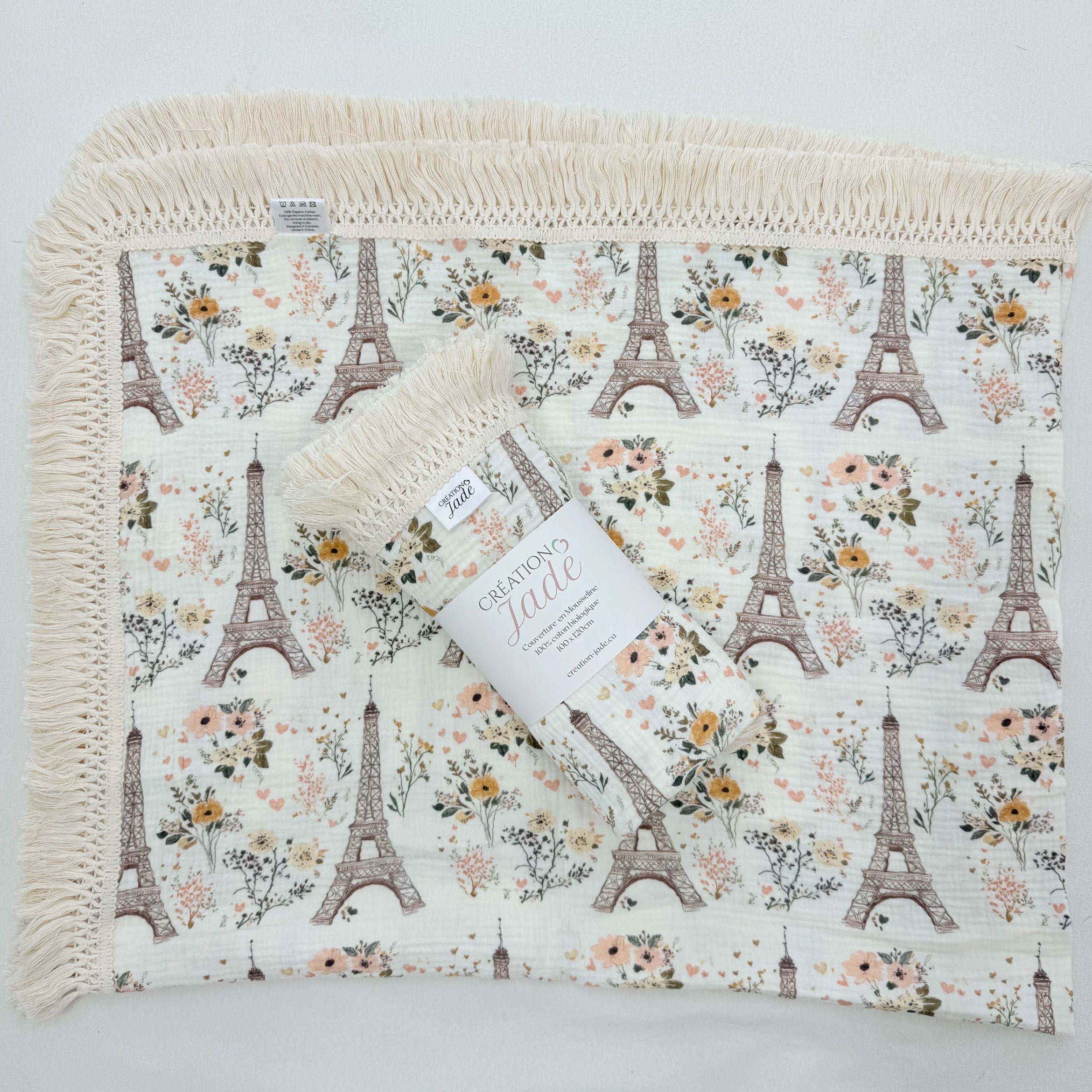 Mousseline Création Jade - Coton biologique - Paris - Tour Eiffel