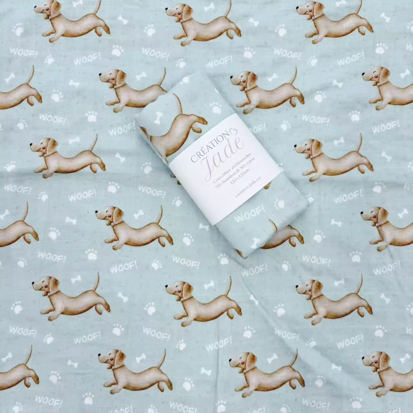 Mousseline Création Jade - bambou & coton - Chien Saucisse