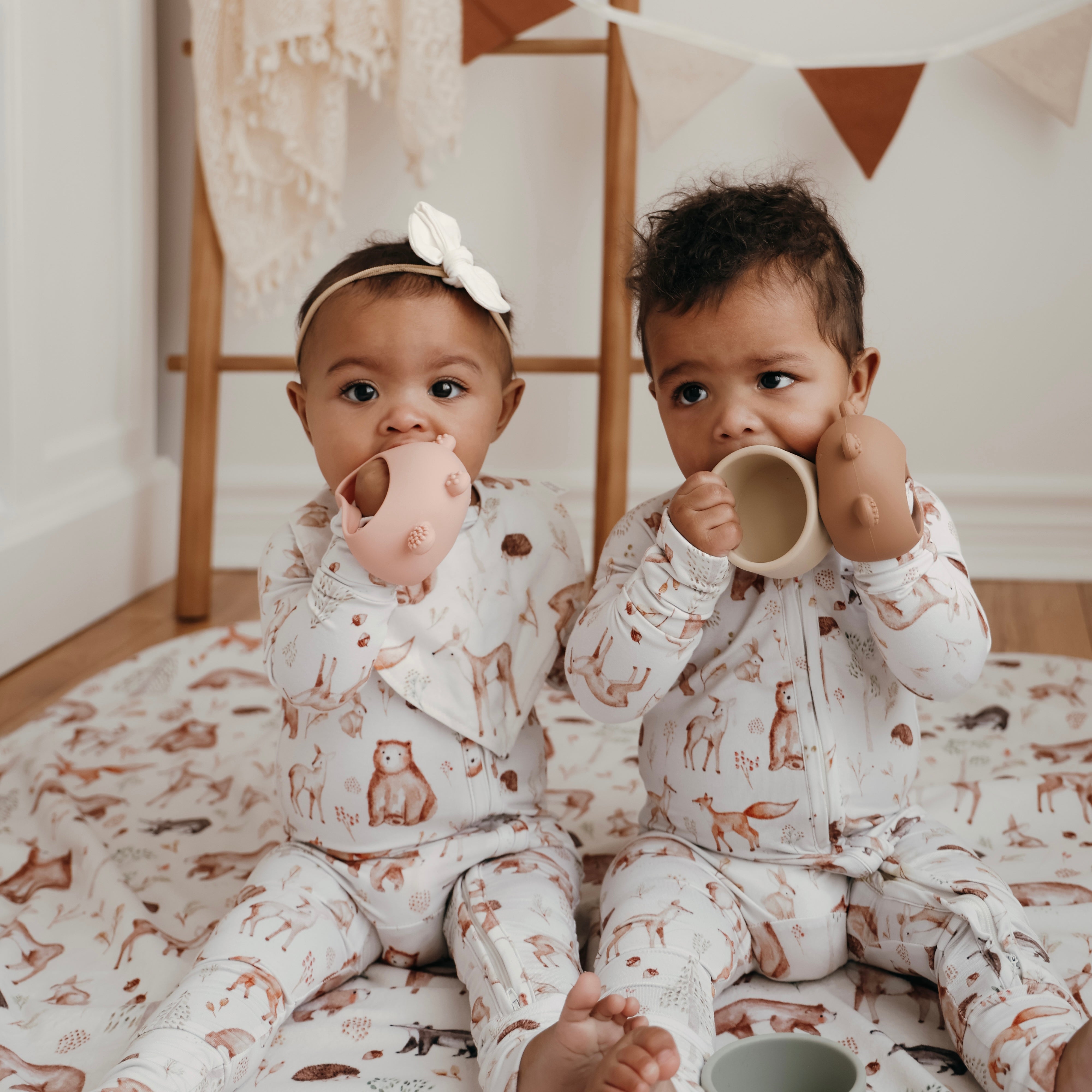 Pyjama pour bébé - Une pièce - Ours et animaux de la forêt