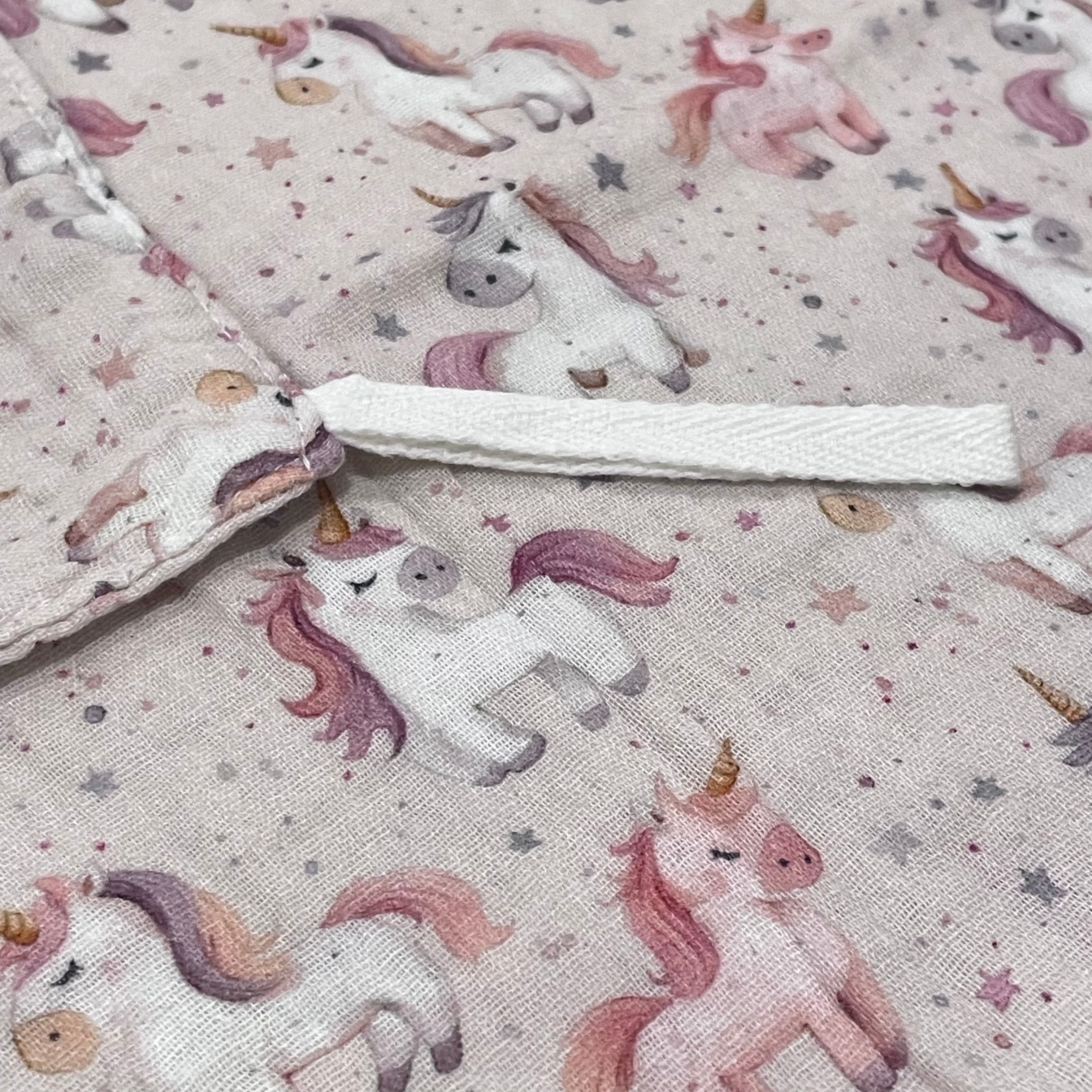 Mini mousseline réconfort - Coton biologique - Lily la licorne rêveuse