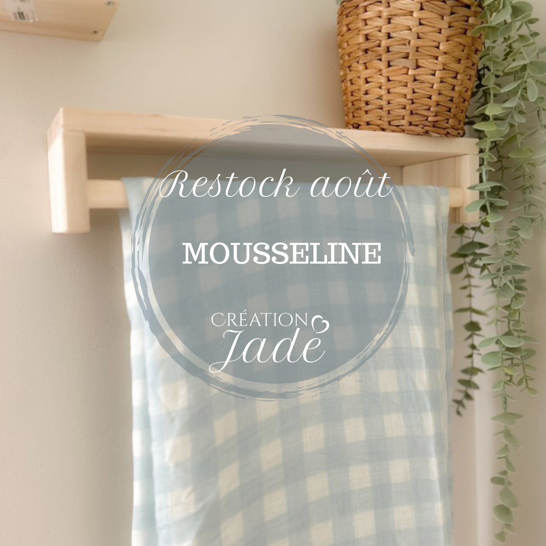PRÉCOMMANDE restock AOÛT - Mousseline Création Jade - bambou & coton - Ginham