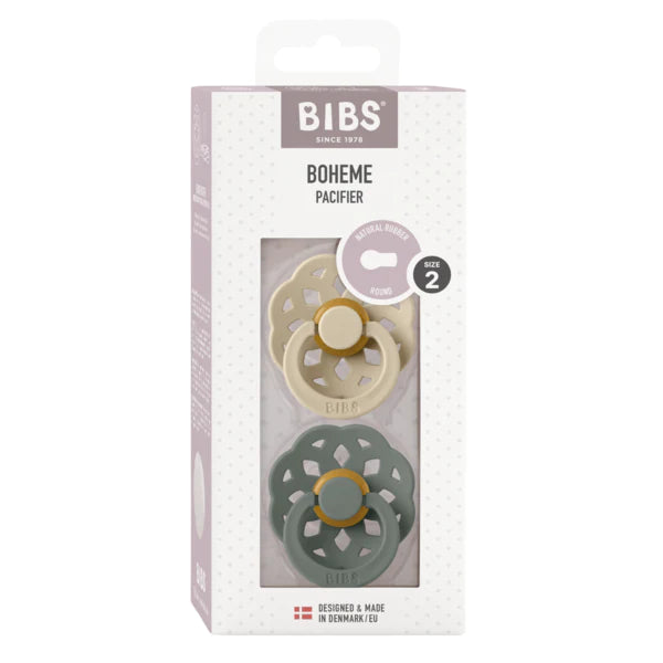 Suce Bibs - Bohème - Paquet de 2 - Vanille/Pin