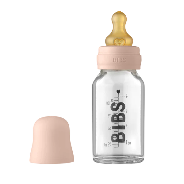 BIBS Biberon en verre - Ensemble complet Latex 110 ml - Blush