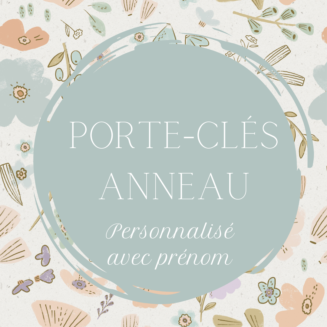 Porte-clé en anneau - Personnalisé avec prénom