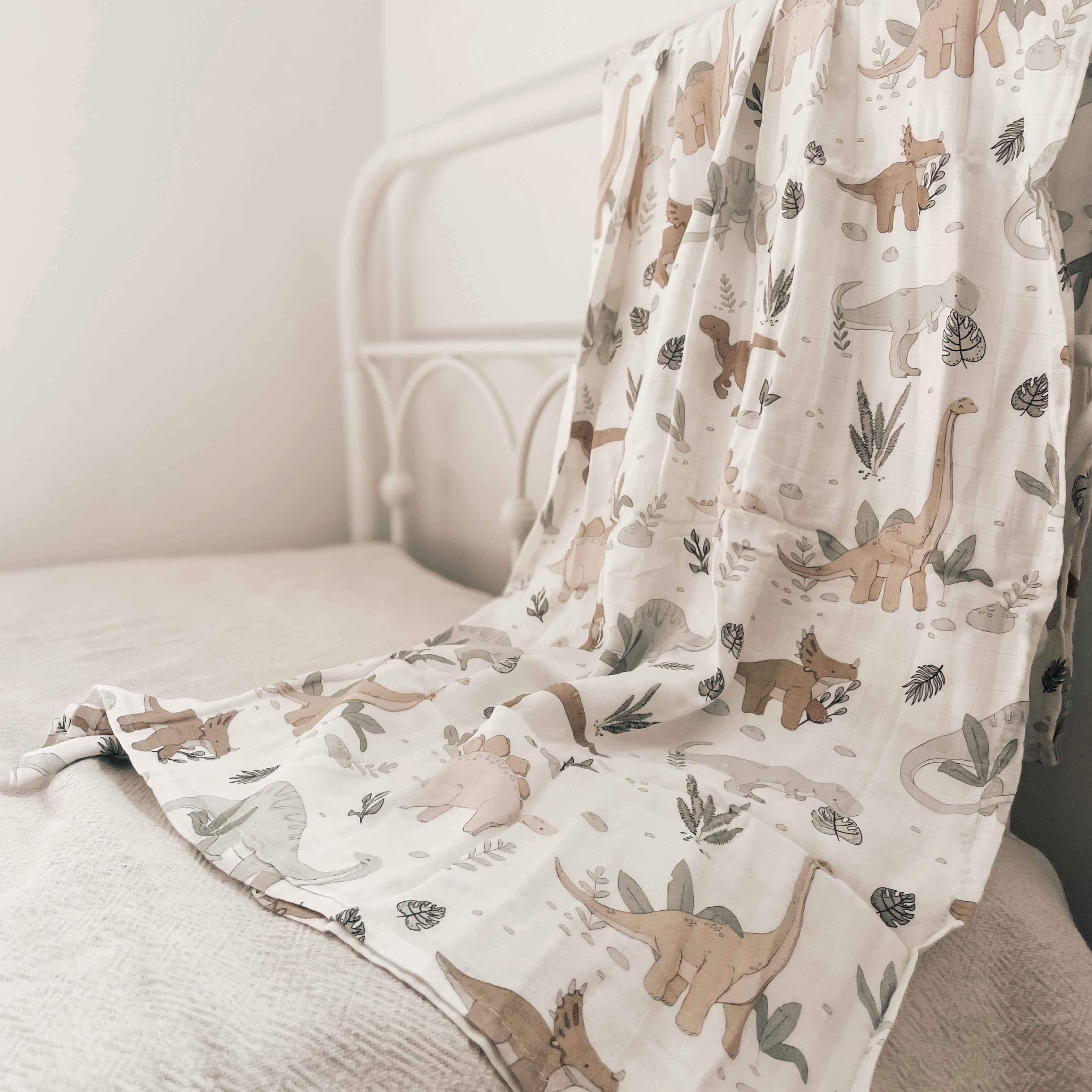 Mousseline Cration Jade - bambou & coton - Dinosaure - Antoine ...