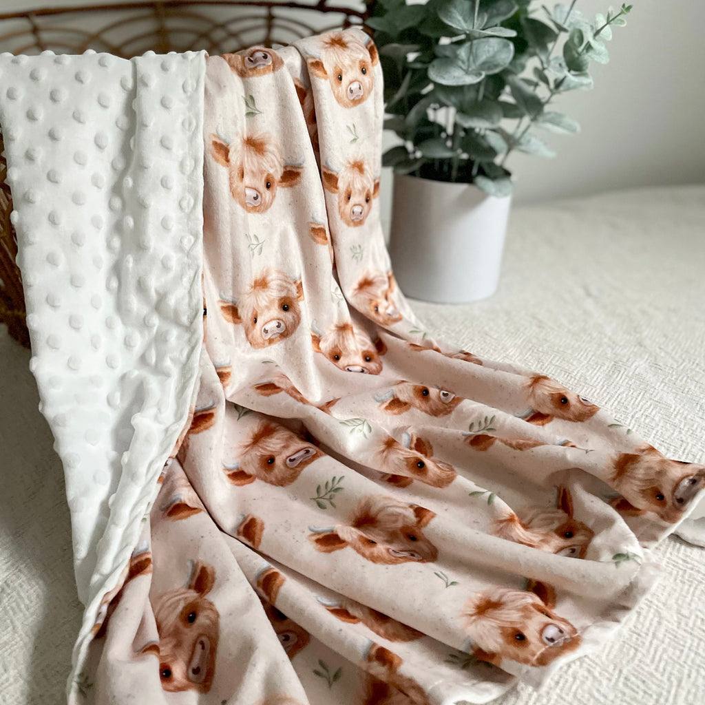 motif de vache highland beige crème unisexe