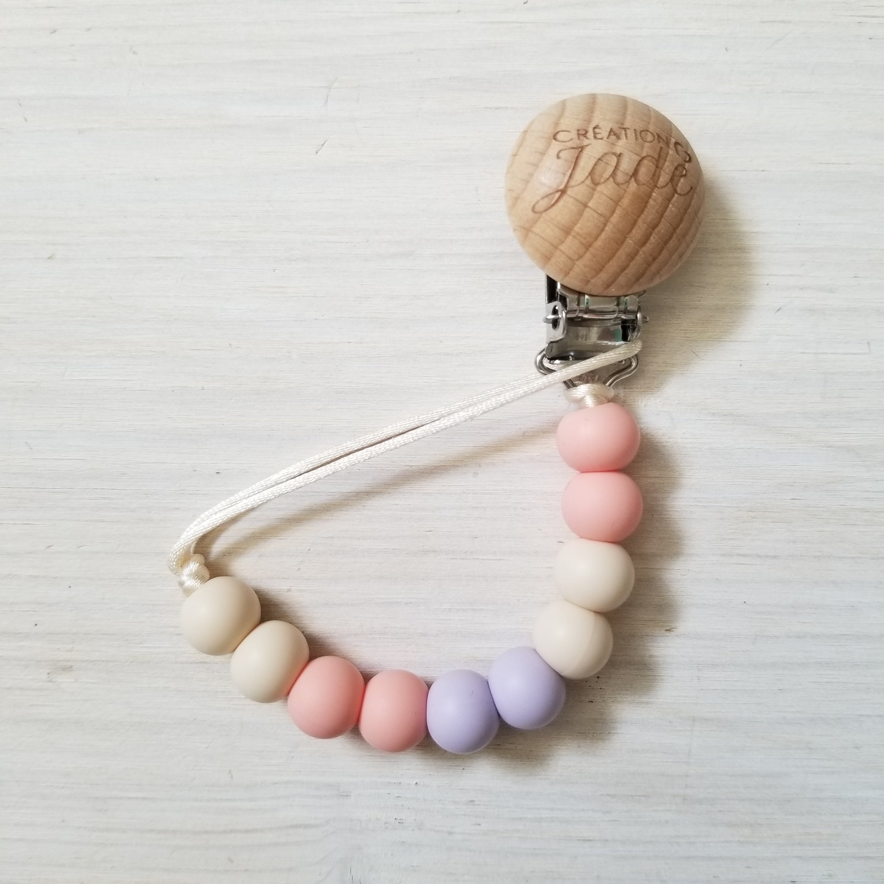 Nouveauté - Attache-suce Bois - Délicatesse Lilas