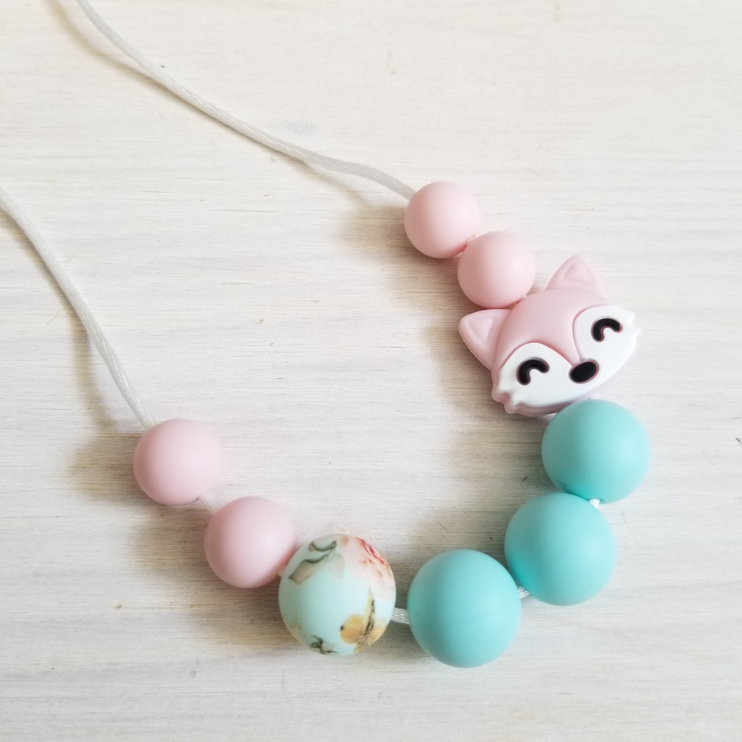 Collier pour enfant - Renard rose