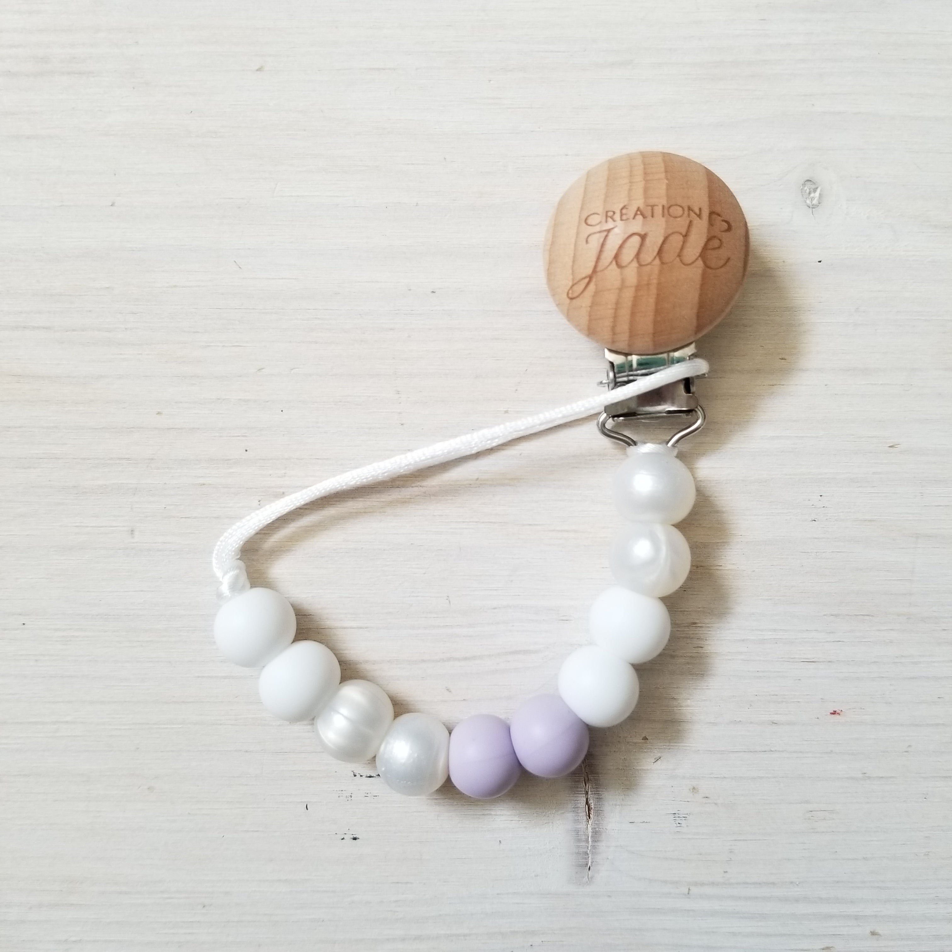 Nouveauté - Attache-suce Bois - Délicatesse Lilas