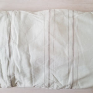 SOLDE 35$ - Drap contour bassinette ultra doux  - 100% coton - Murmure - Ligné blanc mentholé et gris